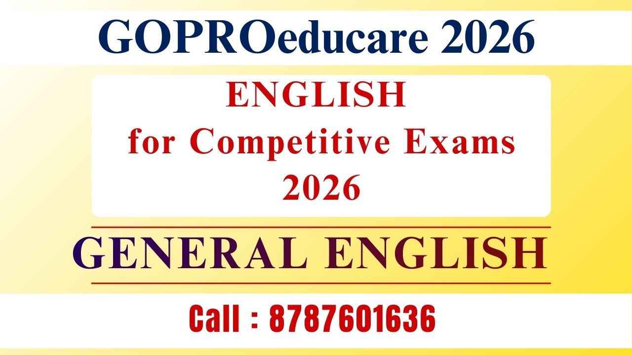 General English for ADO/HDO/DDO/TGT/FO/VO Exam 2026