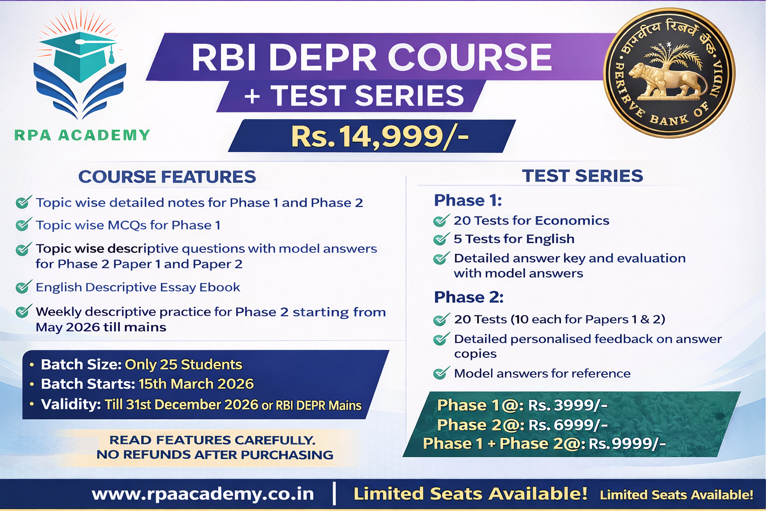 RBI DEPR 2026 COURSE