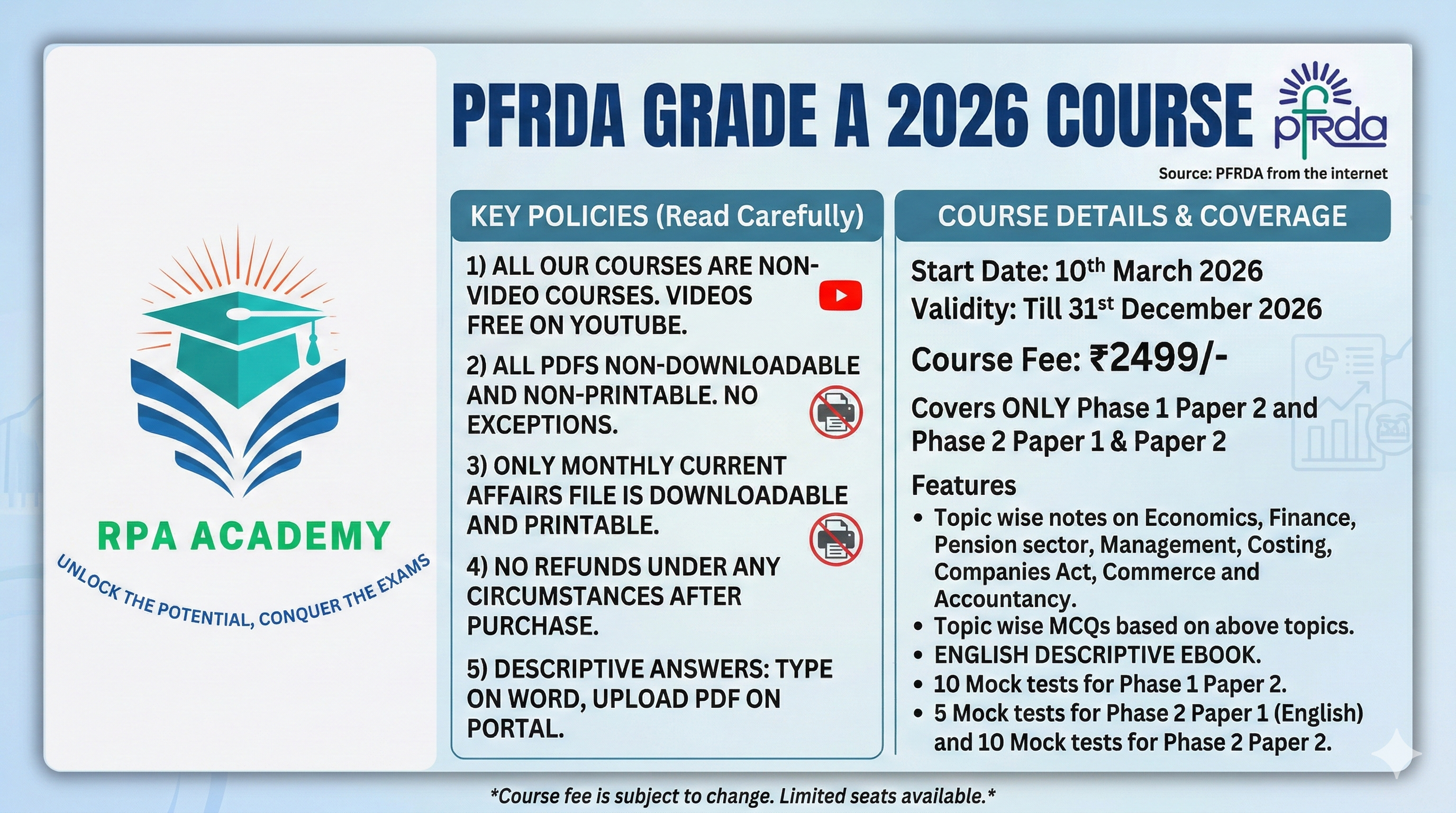 PFRDA GRADE A 2026 COURSE