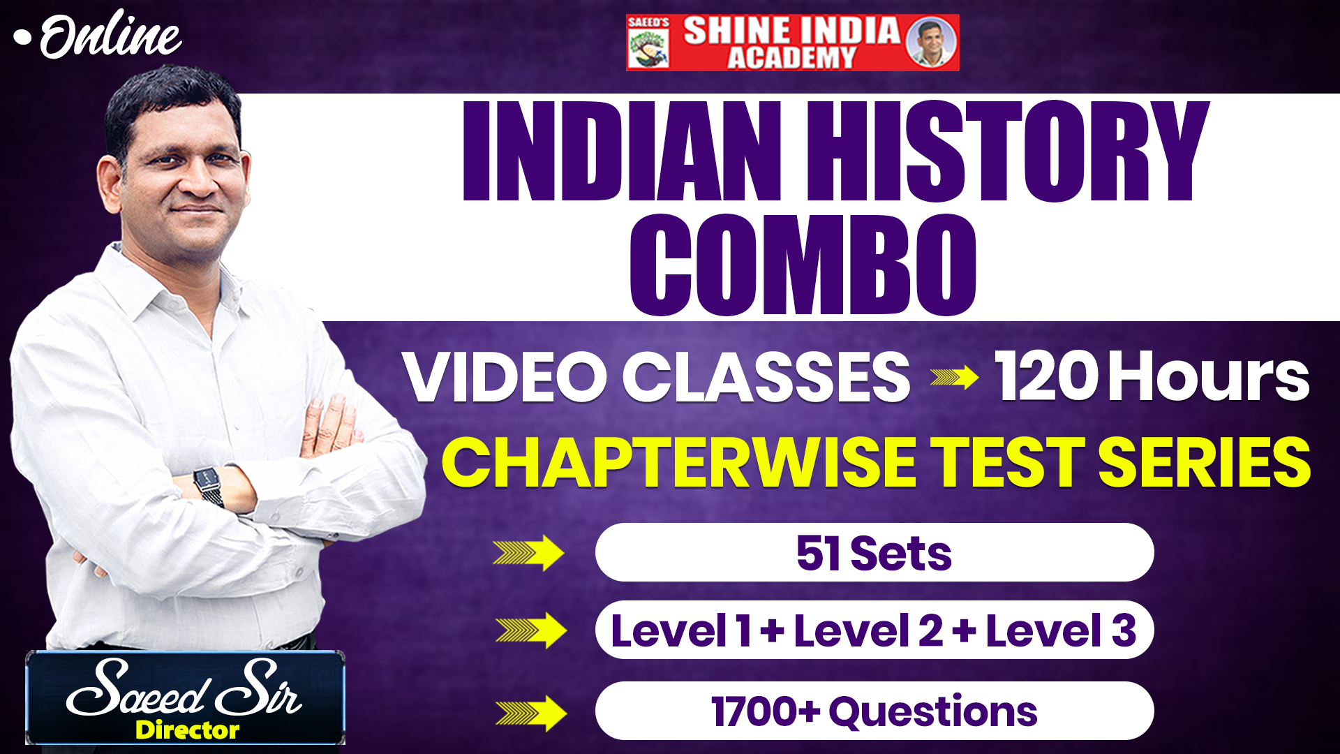 INDIAN HISTORY COMBO (CLASSES +TEST SERIES)