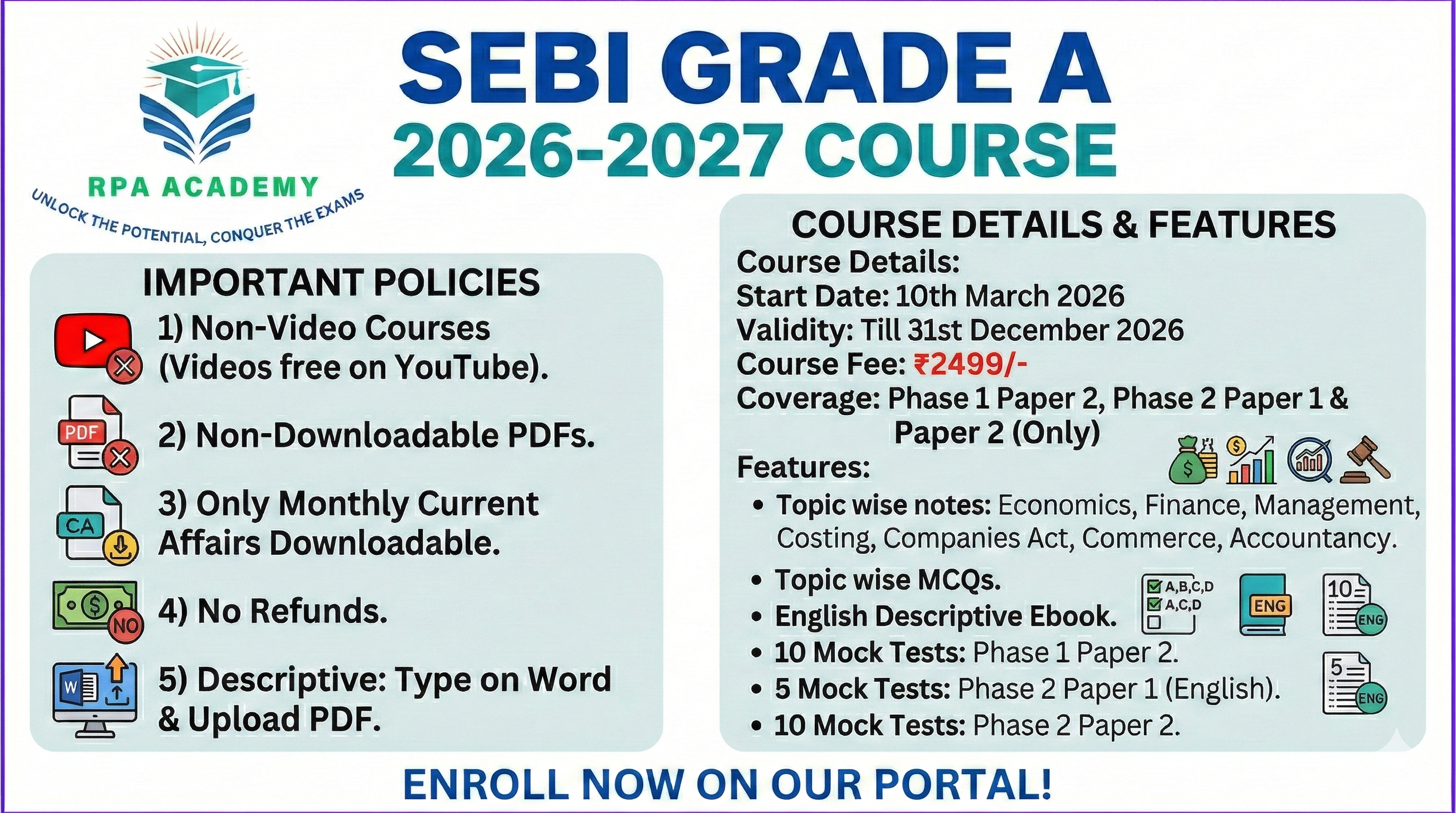 SEBI GRADE A 2026/2027 COURSE