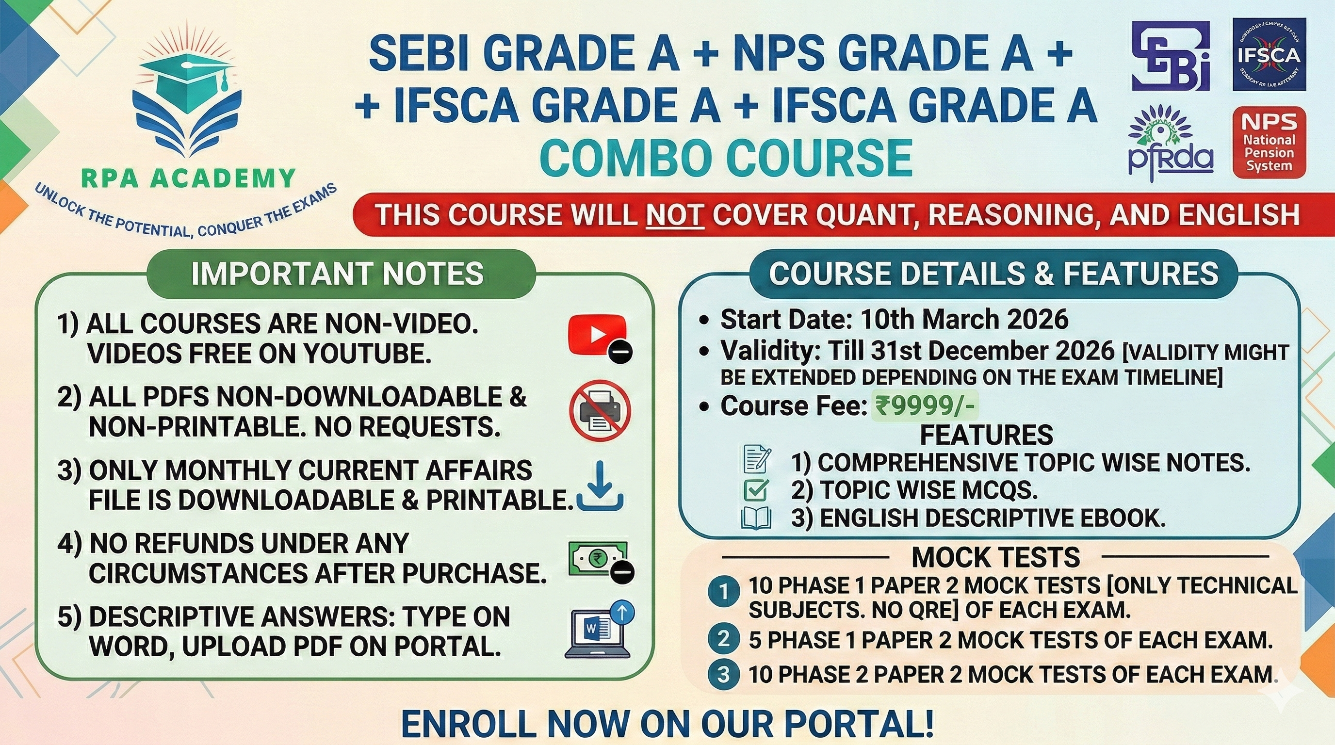 SEBI PFRDA IFSCA AND NPS COMBO COURSE
