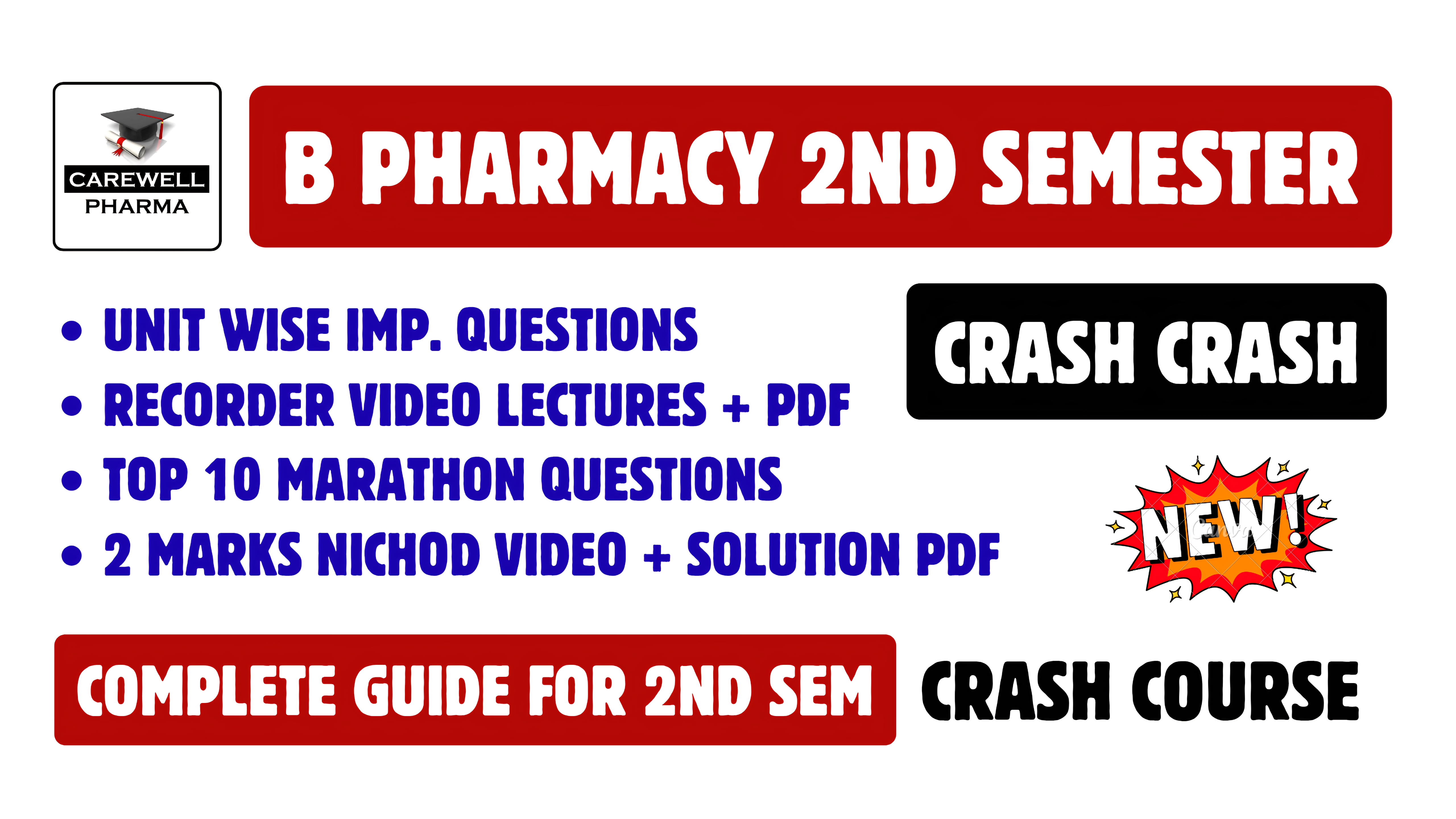 B Pharm 2nd Sem Crash Course Combo