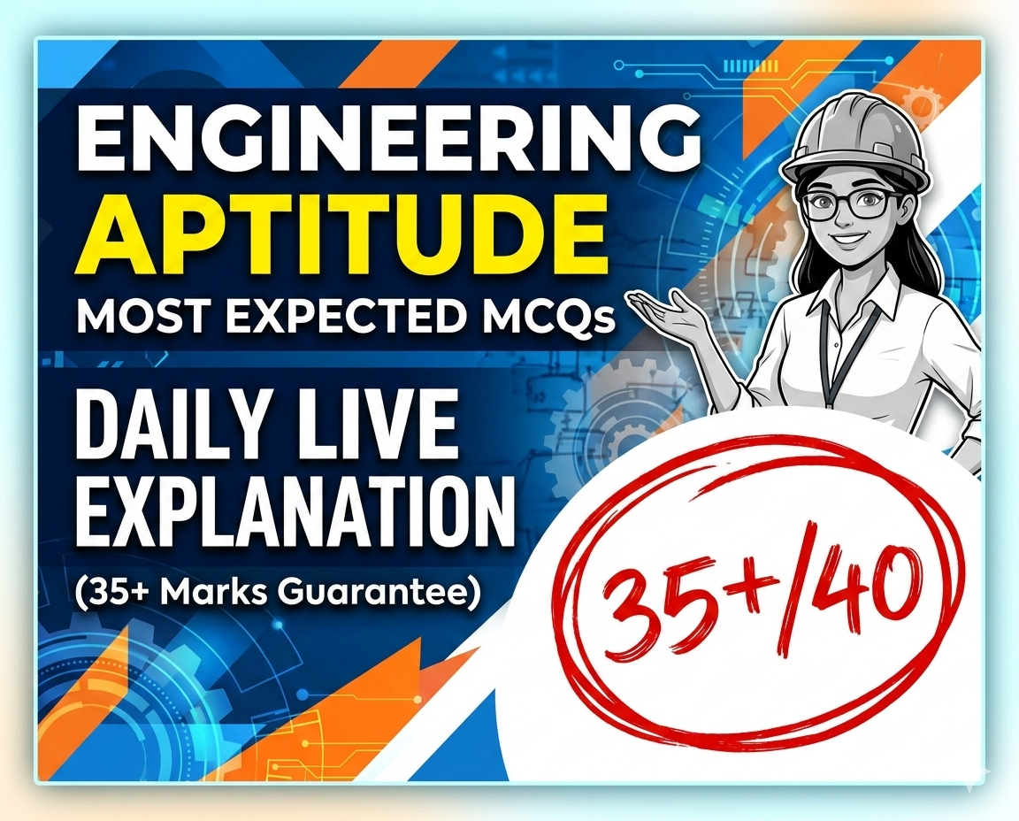 Engineering Aptitude Most Expected MCQ's_Daily Live Explanation (35+ Marks Guarantee) 
