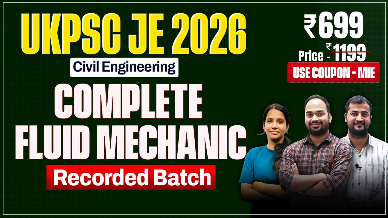 UKPSC JE (Fluid Mechanic)