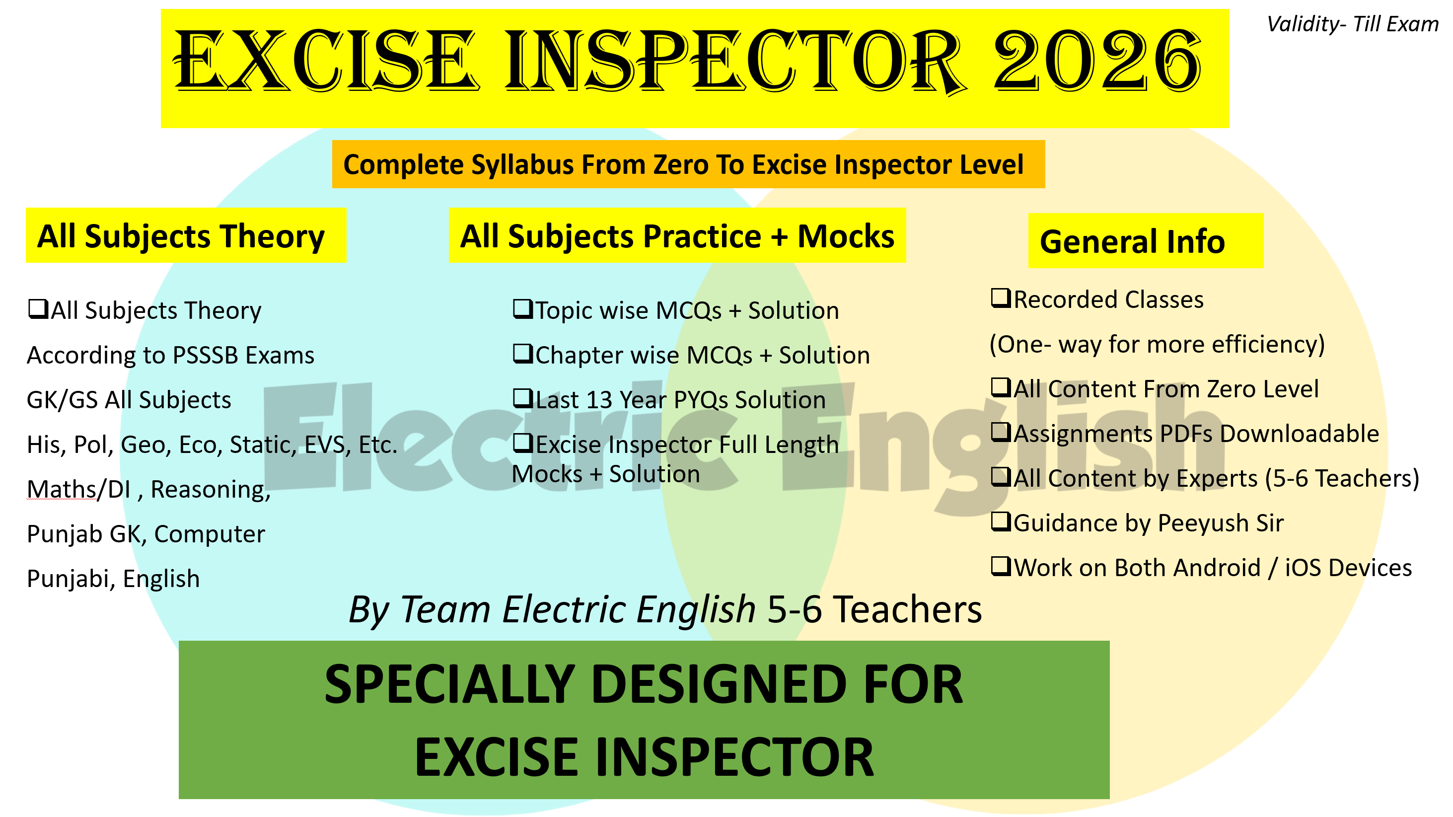 EXCISE INSPECTOR 2026 Target Batch