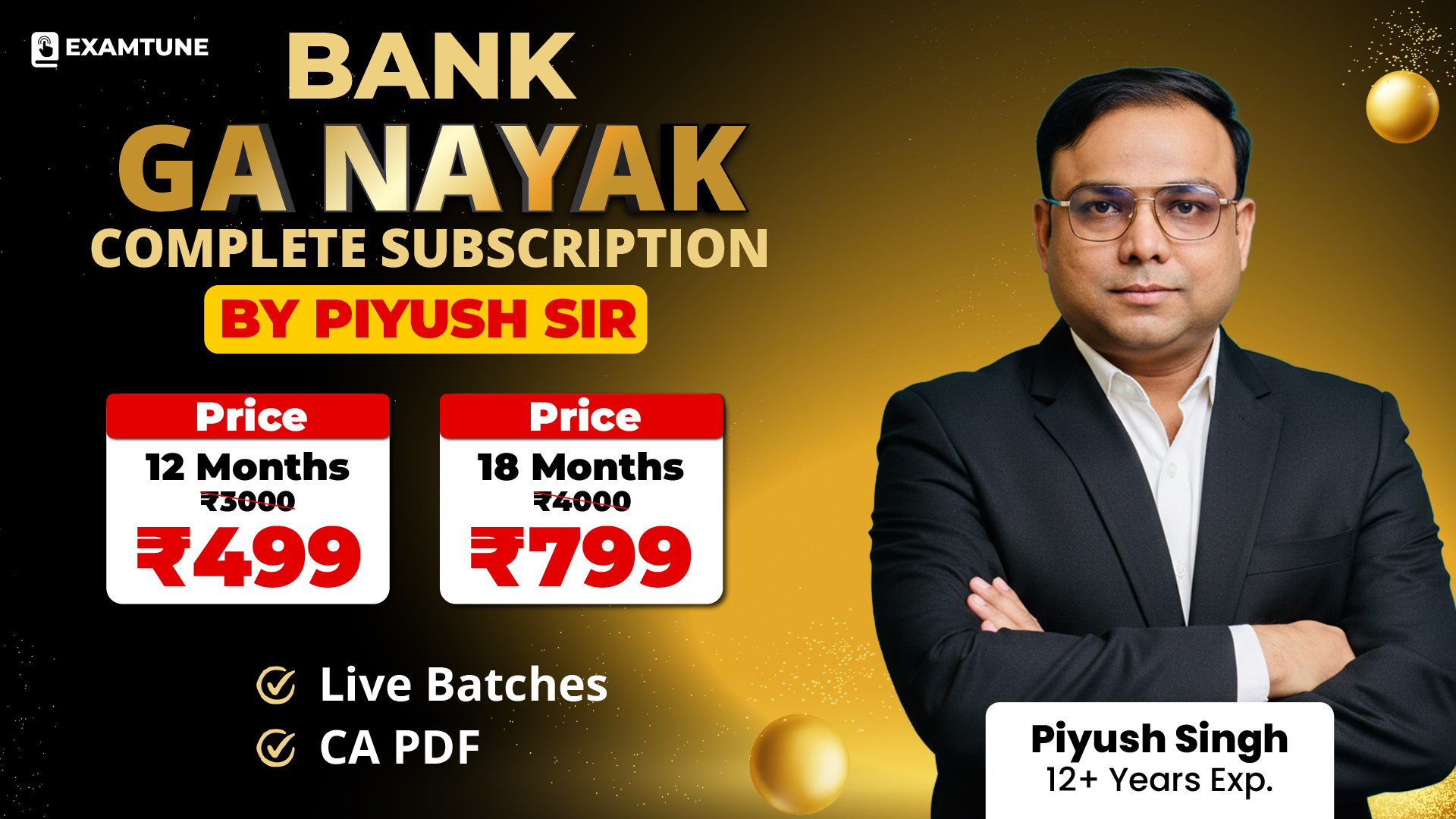 Bank GA Nayak - Banking & Insurance Awareness (Complete Subscription) By Piyush Sir