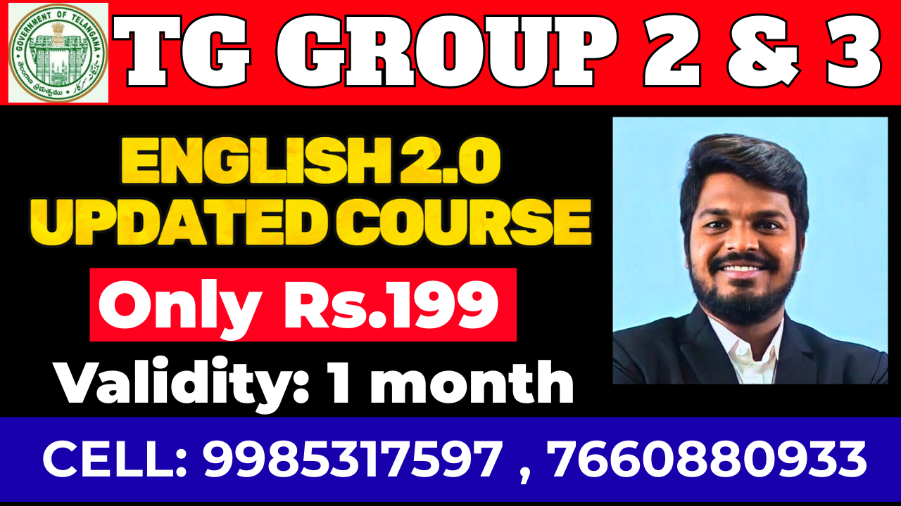TG GROUP 2&3 ENGLISH UPDATED 2.0 FULL COURSE ( 35 DAYS VALIDITY)