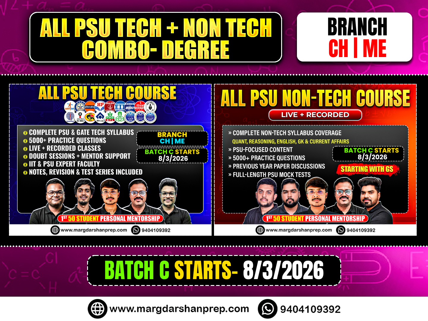 (Degree - ME/CH) ALL PSU Exam Tech+Non Tech Combo Course