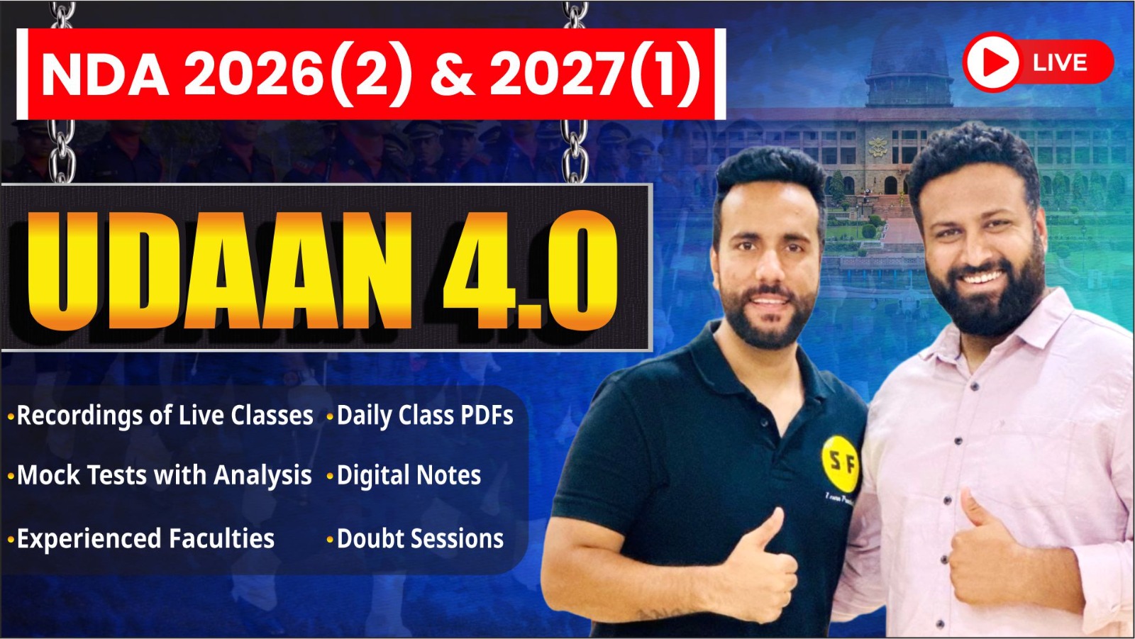 Udaan 4.0 Only NDA for Class 12th (1 Year) Course 2026-2027