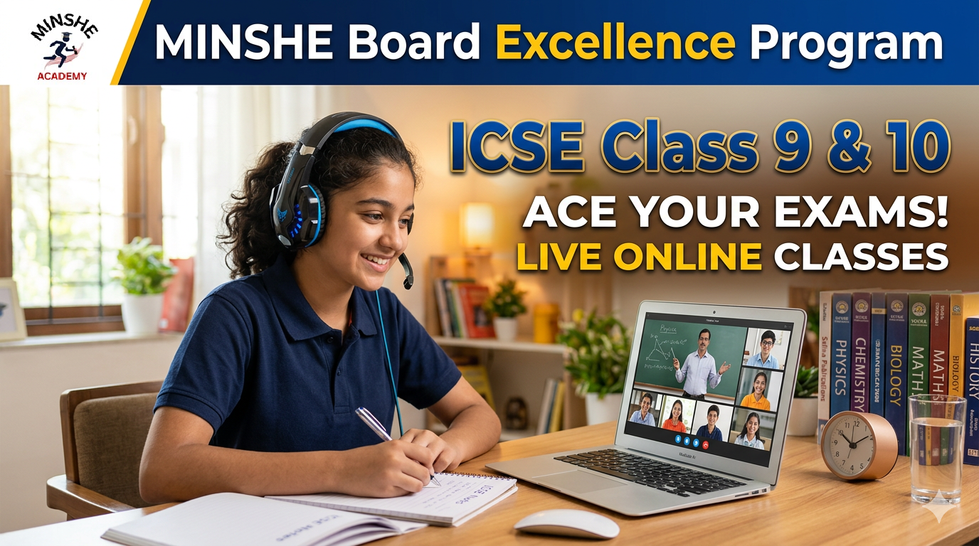 MINSHE Board Excellence Program  ICSE - Class 9 & 10  🎓7 Days Trial Classes @ Rs.101/-