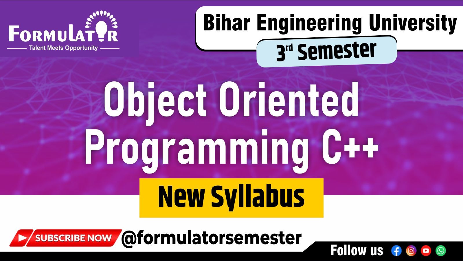Object Oriented Programming C++ New Syllabus