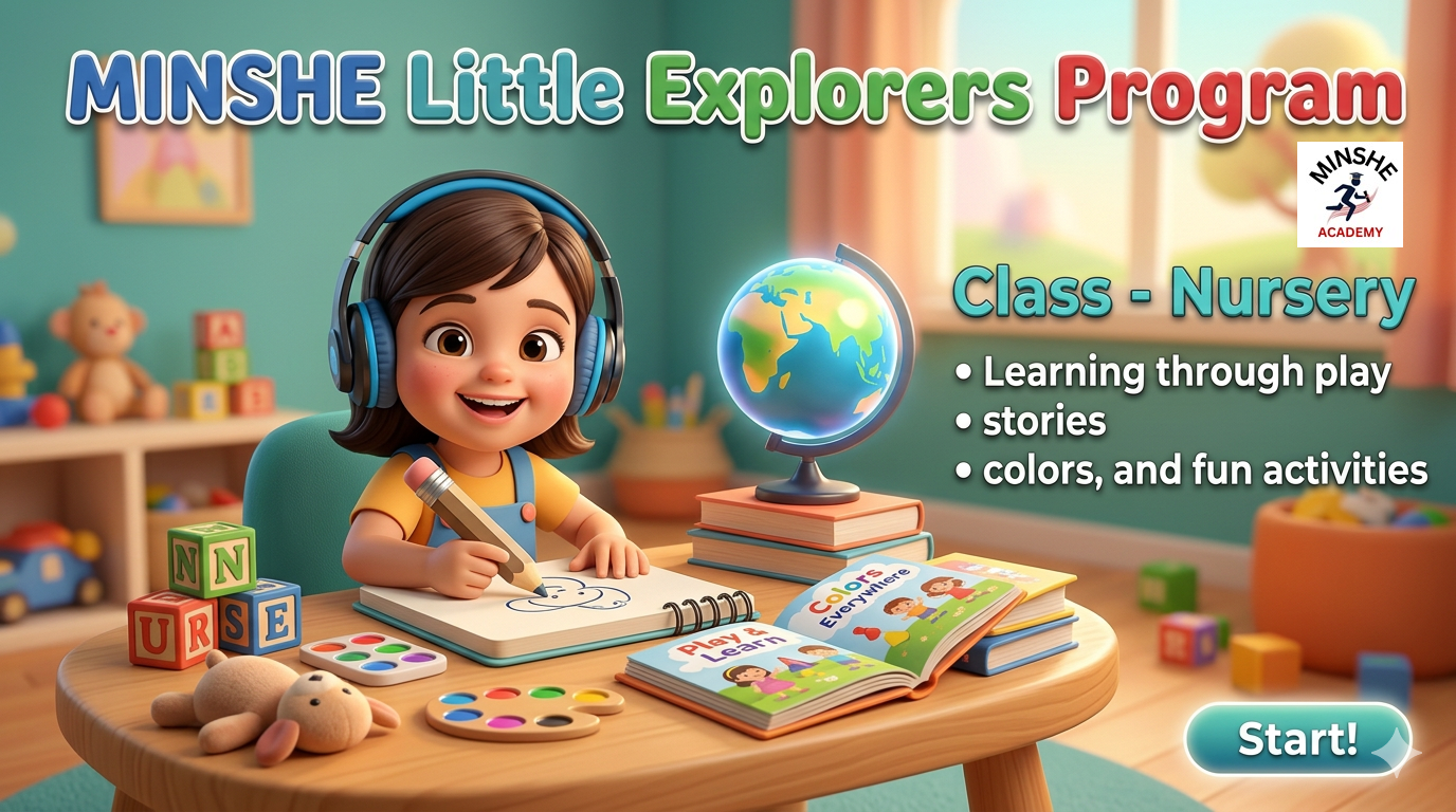 MINSHE Little Explorers Program   Class - Nursery  ---🎓7 Days Trial Classes @ Rs.101/-