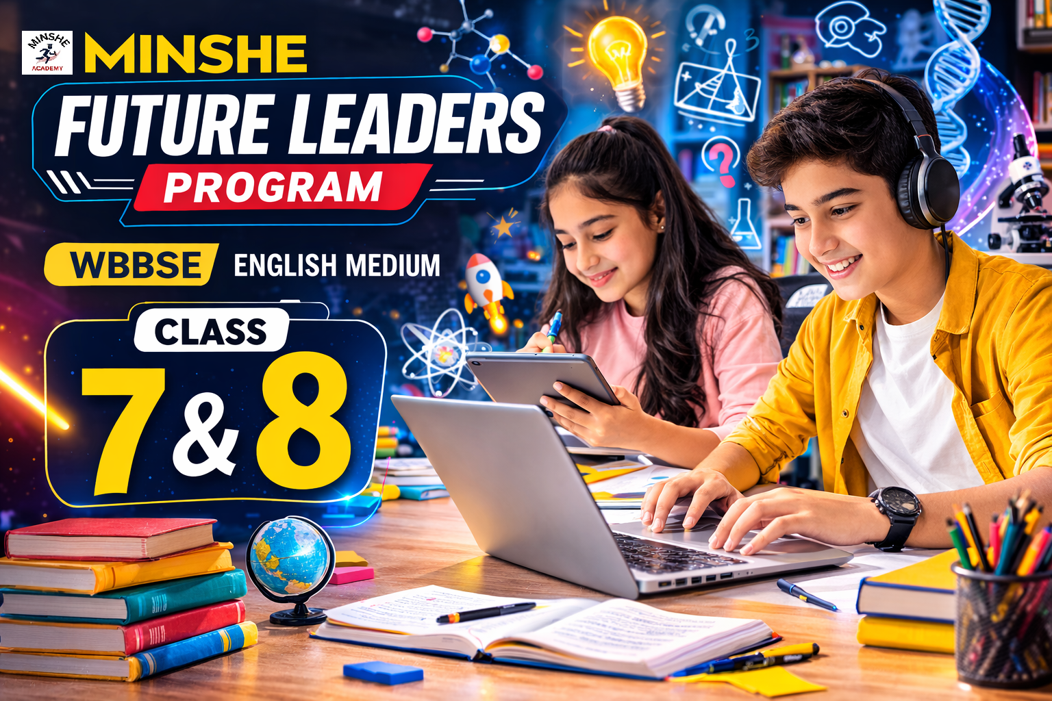 MINSHE Future Leaders Program    WBBSE English Medium      Class 7 & 8  -----🎓7 Days Trial Classes @ Rs.101/-