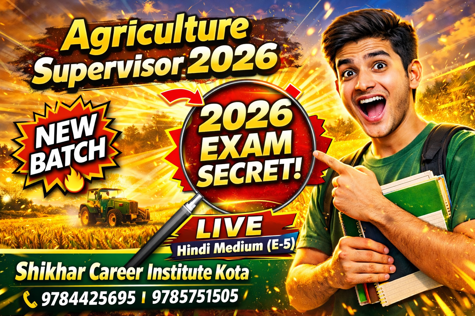 कृषि पर्यवेक्षक (LIVE हिंदी माध्यम ) 2026 (E5)