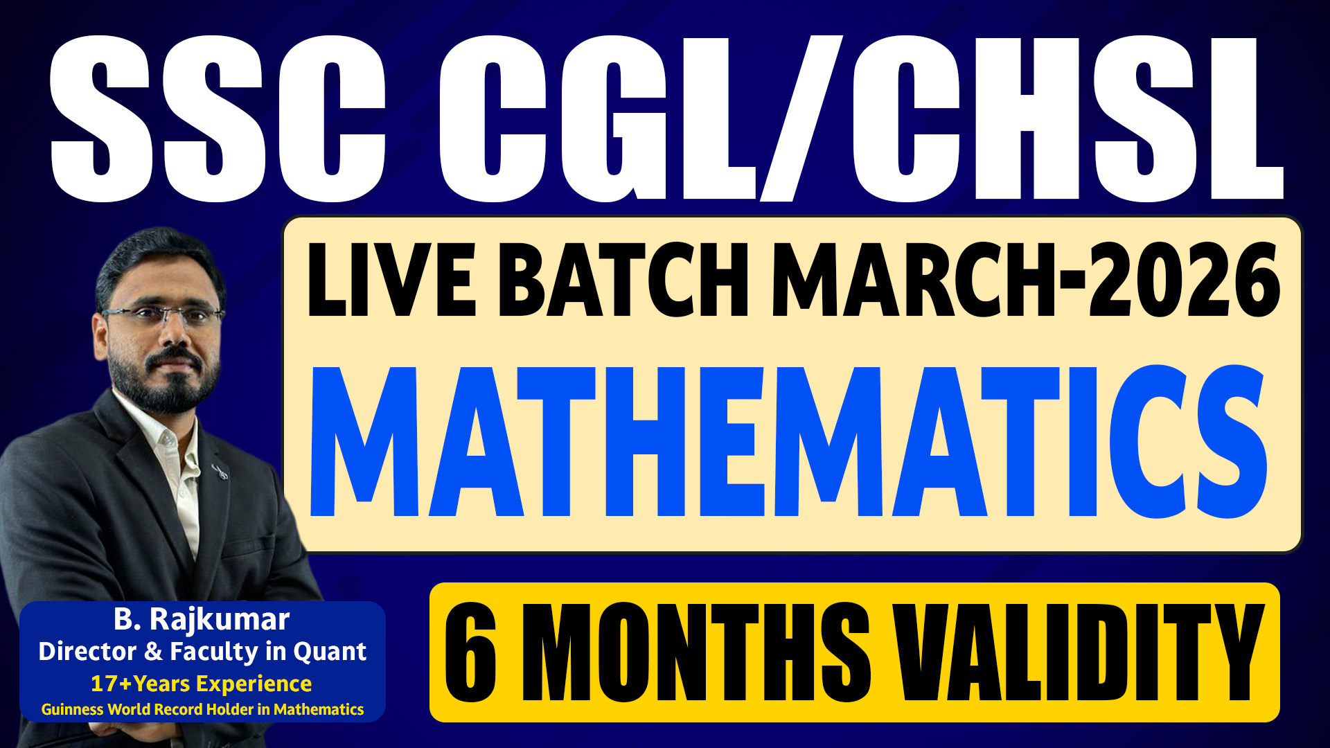 MATHS MARCH SSC LIVE BATCH - 2026 (6 MONTHS VALIDITY)