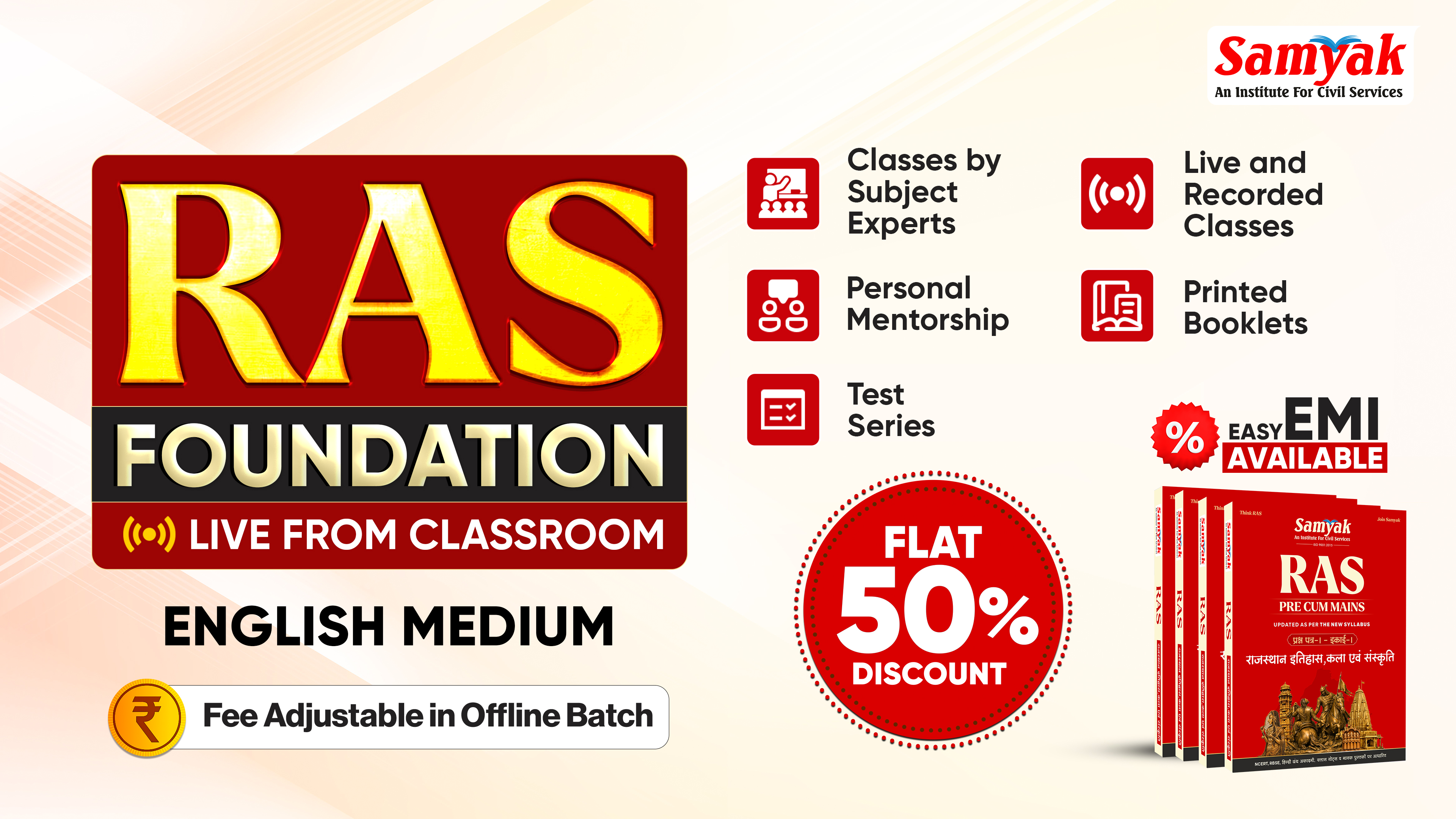 RAS Foundation Course Live From Classroom  with Booklets | English Medium | Feb-March 2026
