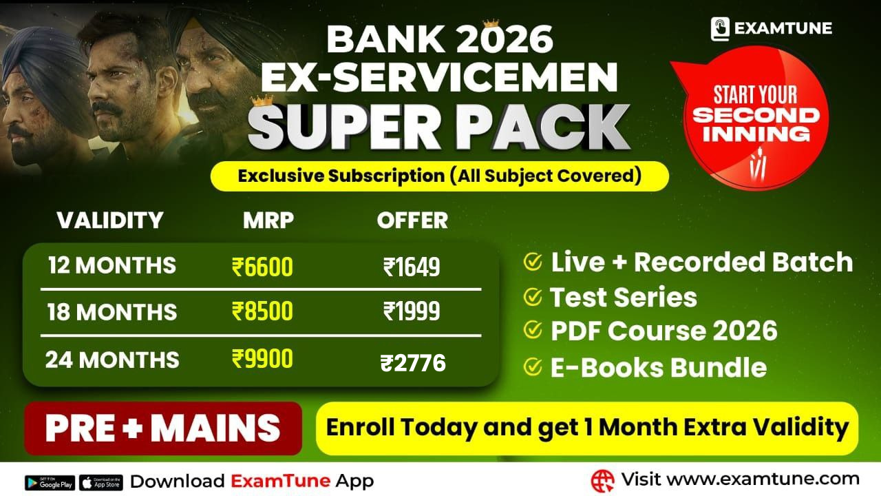 Bank Exam Preparation for Ex-Servicemen Super Pack Complete Subscription (Pre + Mains)