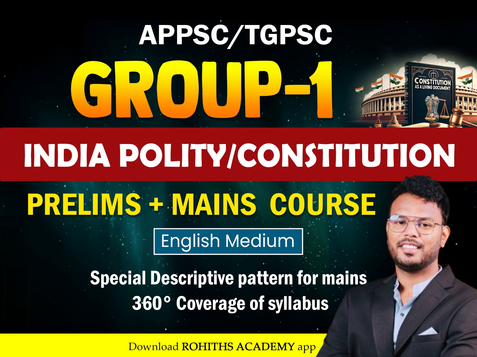 Indian polity Group 1 prelims cum mains integrated course -English medium