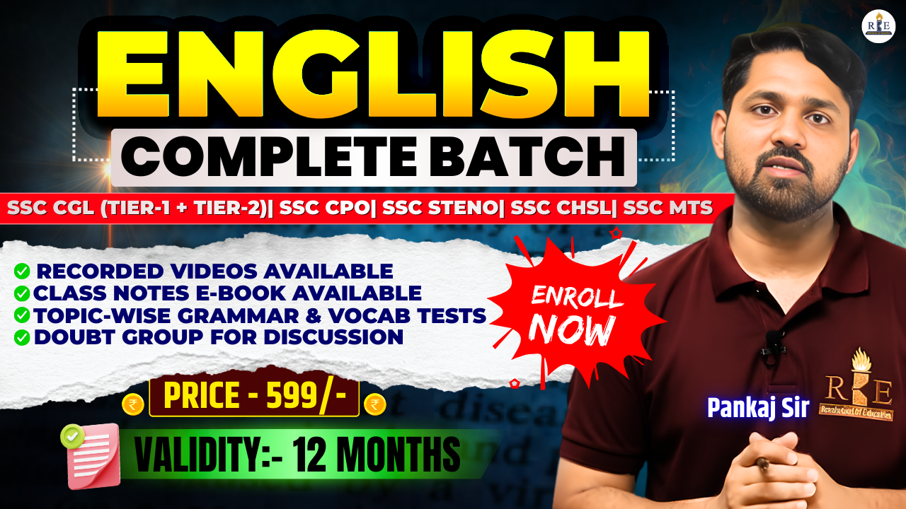 Complete English Course for SSC Exams by Pankaj Sir (Pre + Mains)