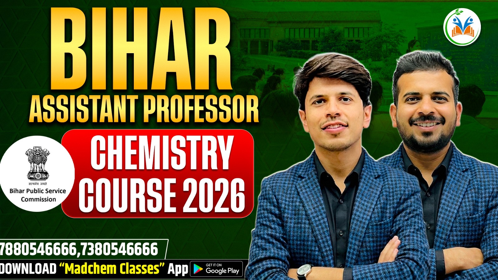 Bihar Assistant Professor Chemistry Course 2026
