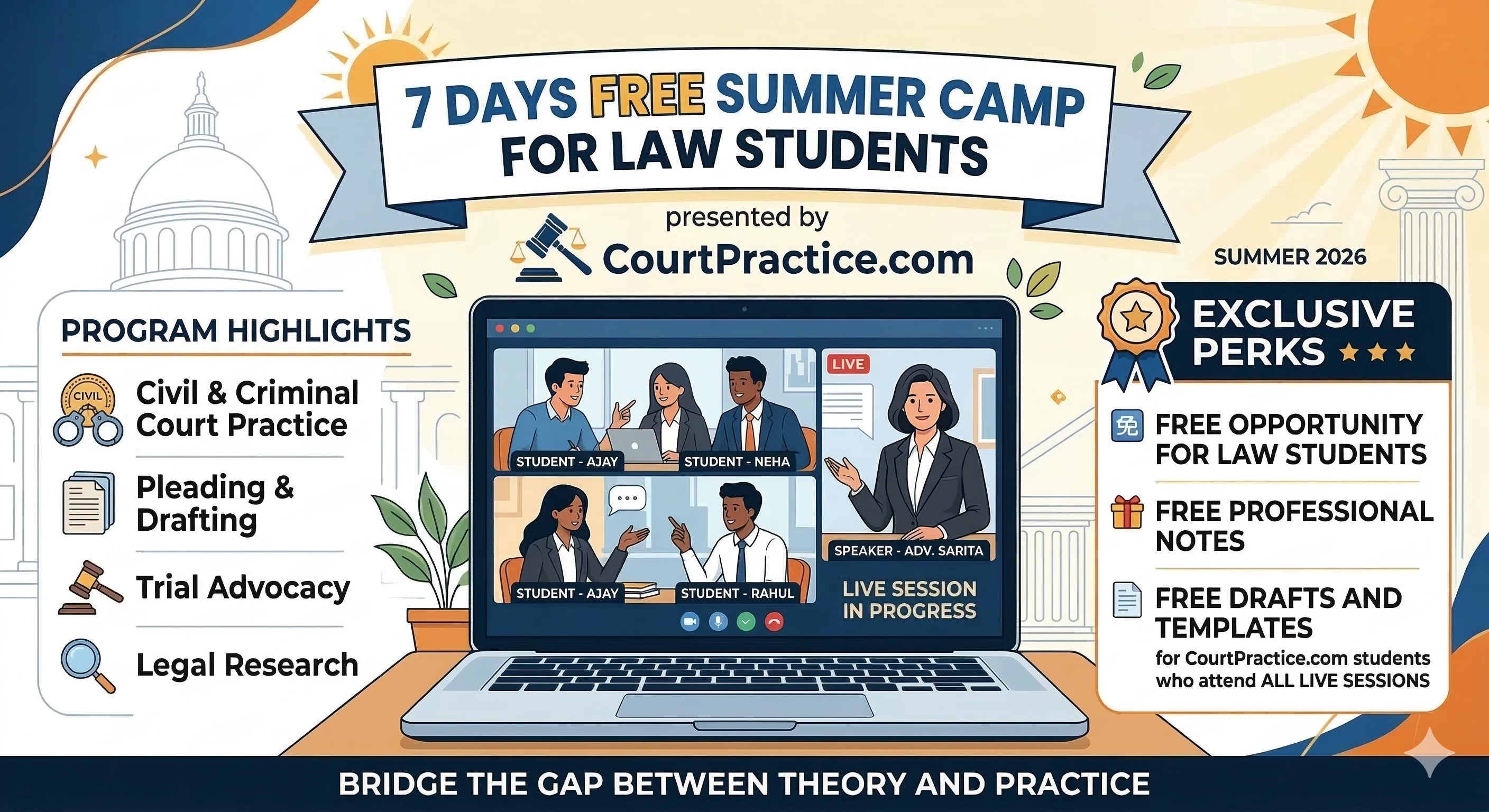 Free Opportunity - 7-Day Summer Camp for Law Students