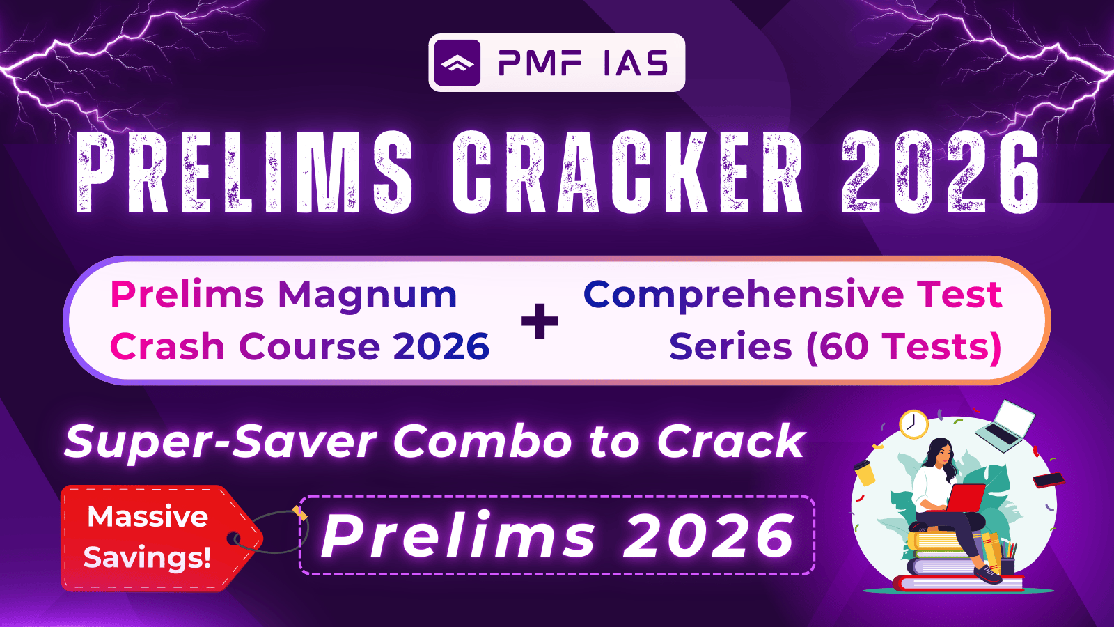 Prelims Cracker 2026 Combo Deal — Magnum Crash Course + Test Series + CA Crash Course