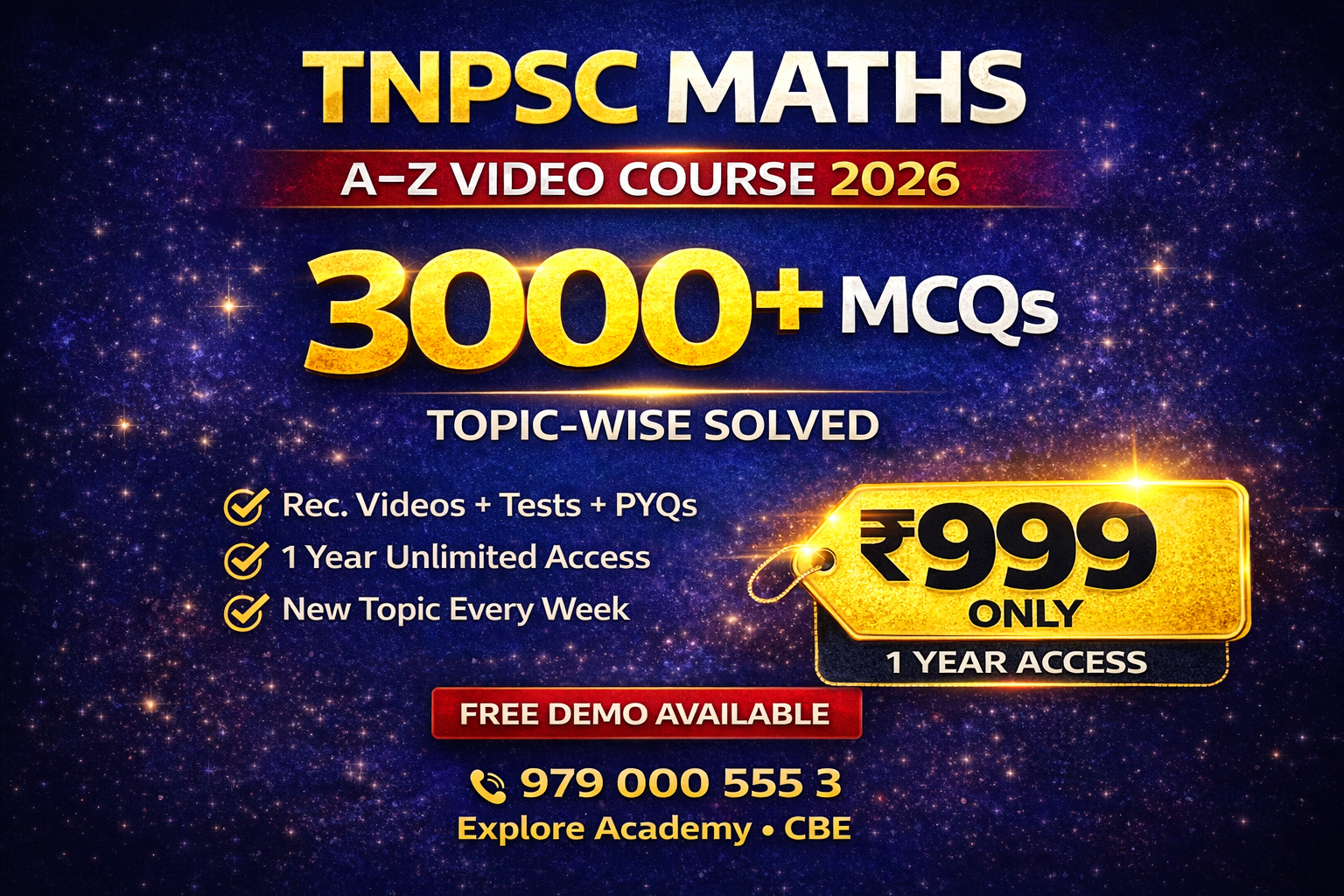 TNPSC MATHS A–Z VIDEO COURSE 2026