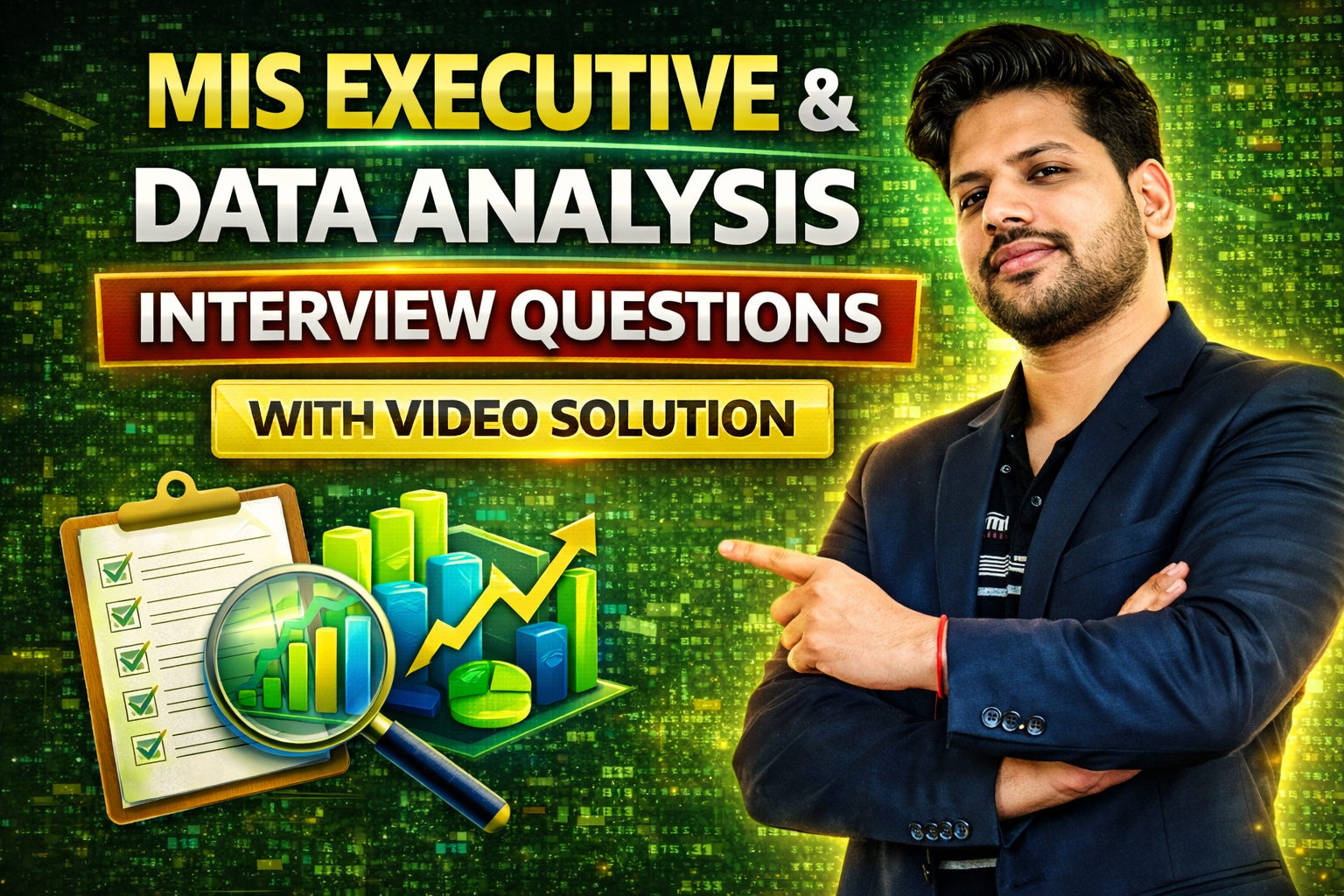MIS Executive & Data Analysis Real Time Questions with Video Solution