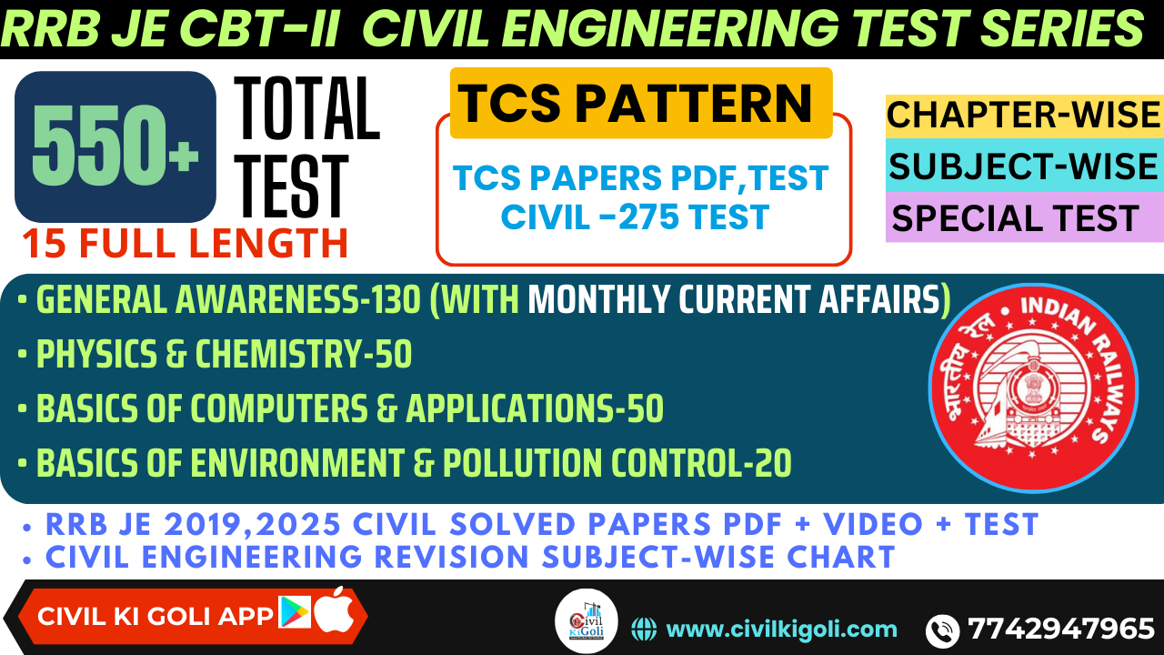 RRB JE- CIVIL CBT-II TEST SERIES 2026