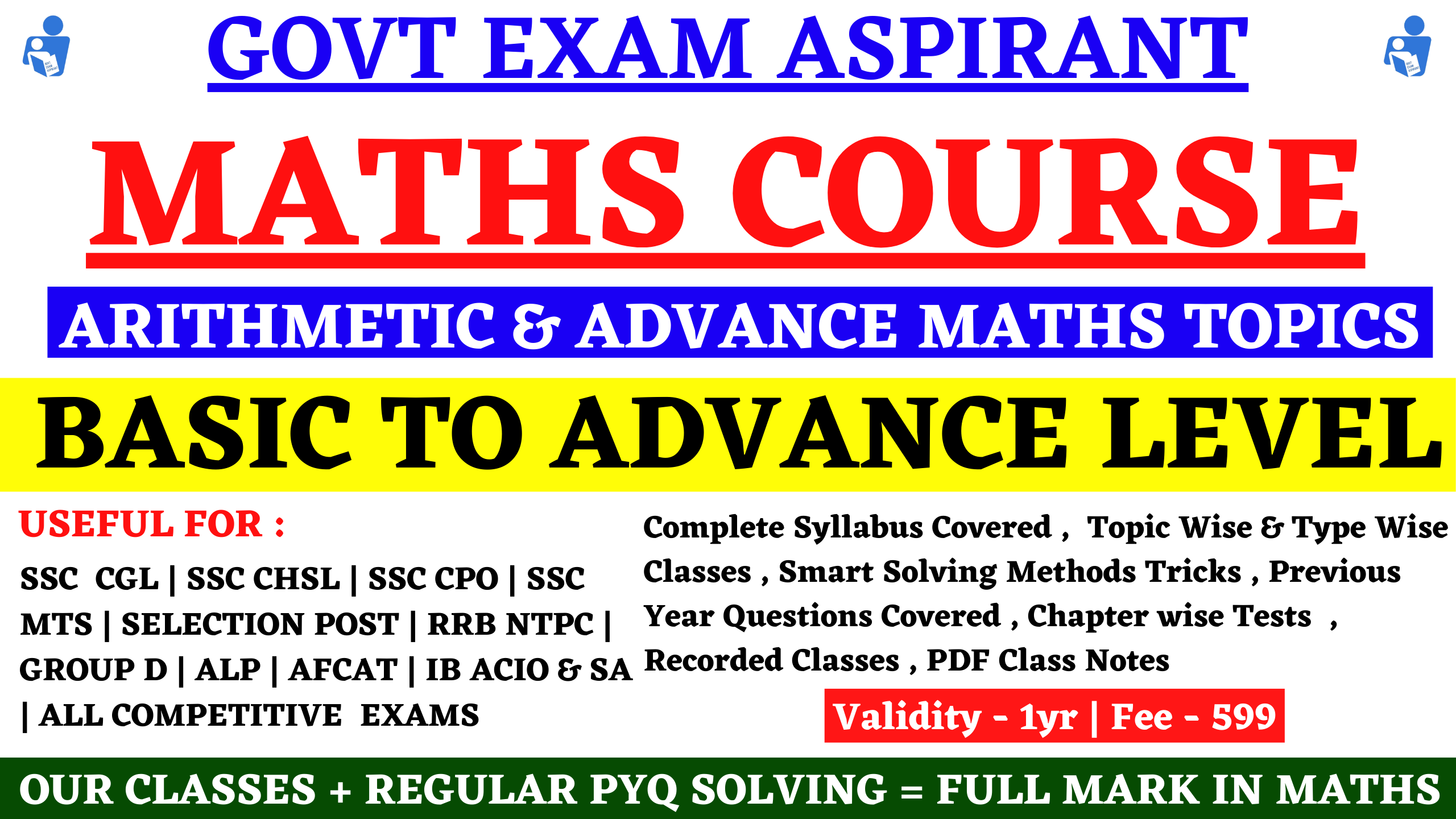 Maths - Complete Course (Arithmetic & Advance)