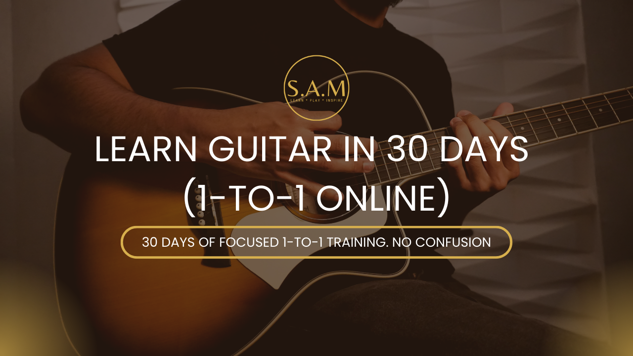Learn Guitar in 30 Days (1:1 Online)