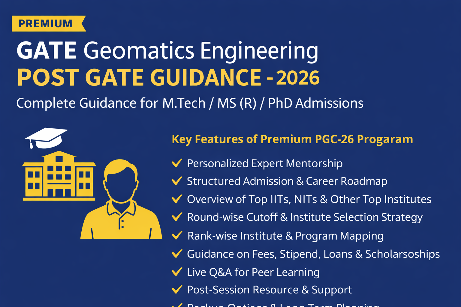 Premium Post GATE Guidance (PPGG-2026) for GATE Geomatics Engineering M.Tech Admission