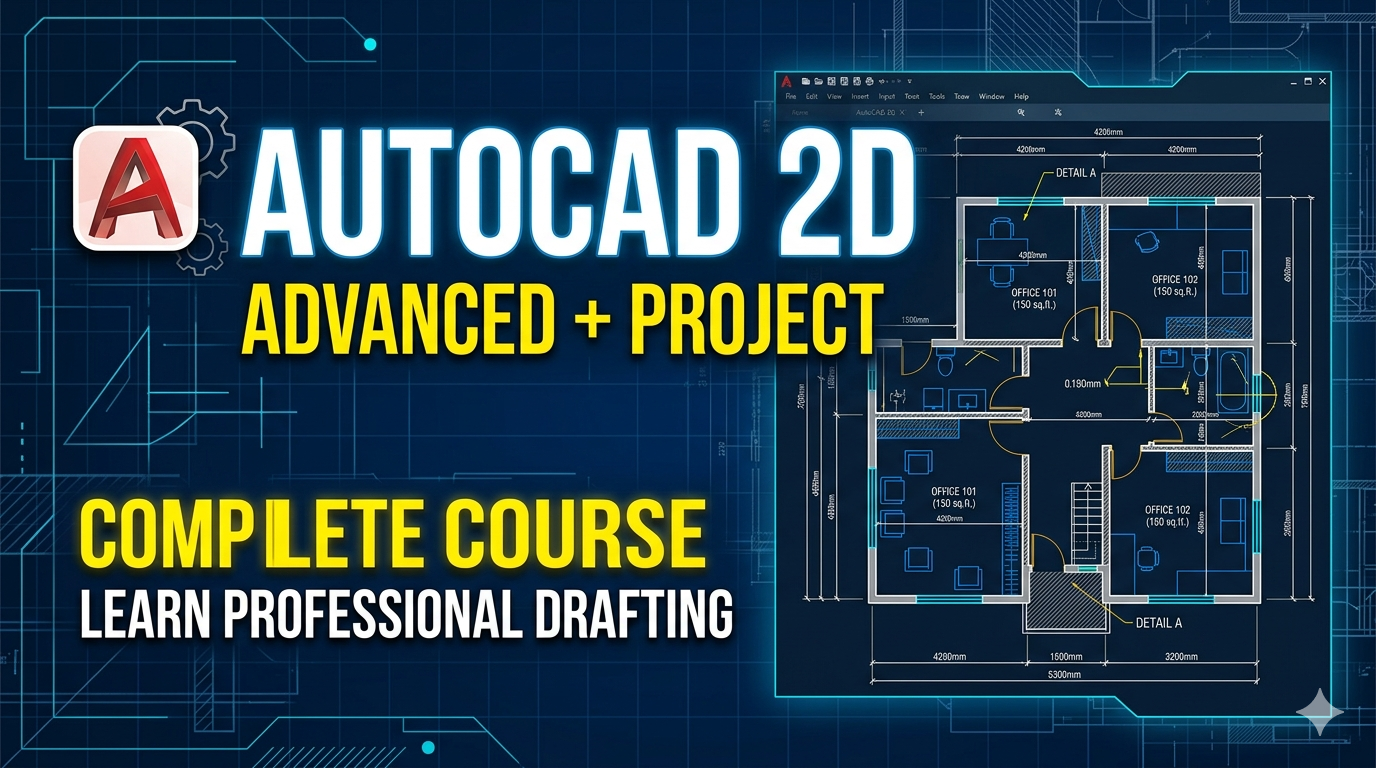 Auto cad-2D (Advanced with project)