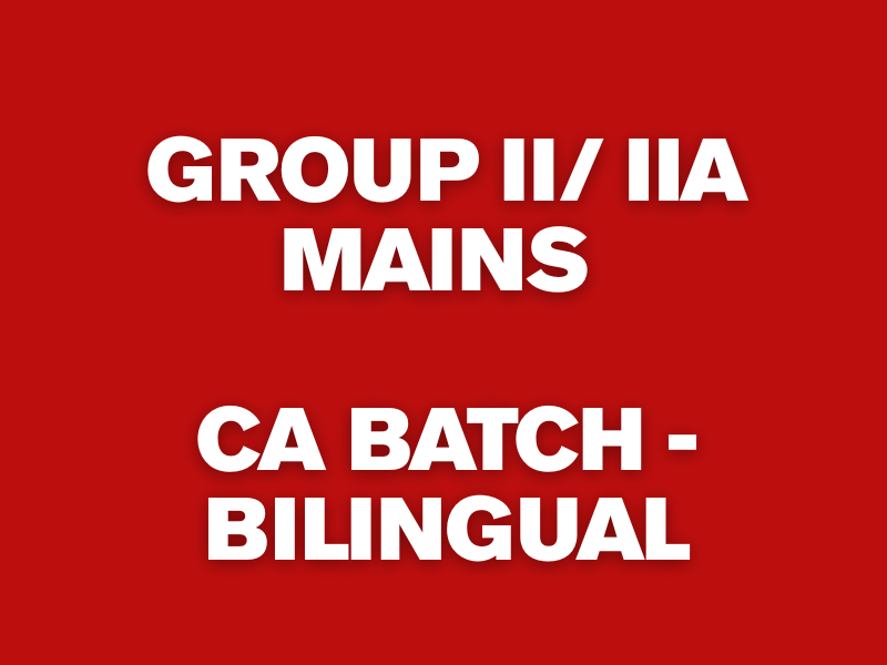 GROUP 2/2A MAINS CA BATCH - BILINGUAL