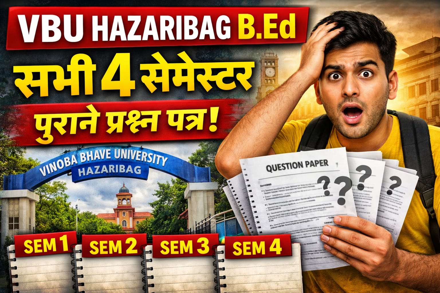 B.Ed PYQs VBU (Vinoba Bhave University, Hazaribag, Jh)