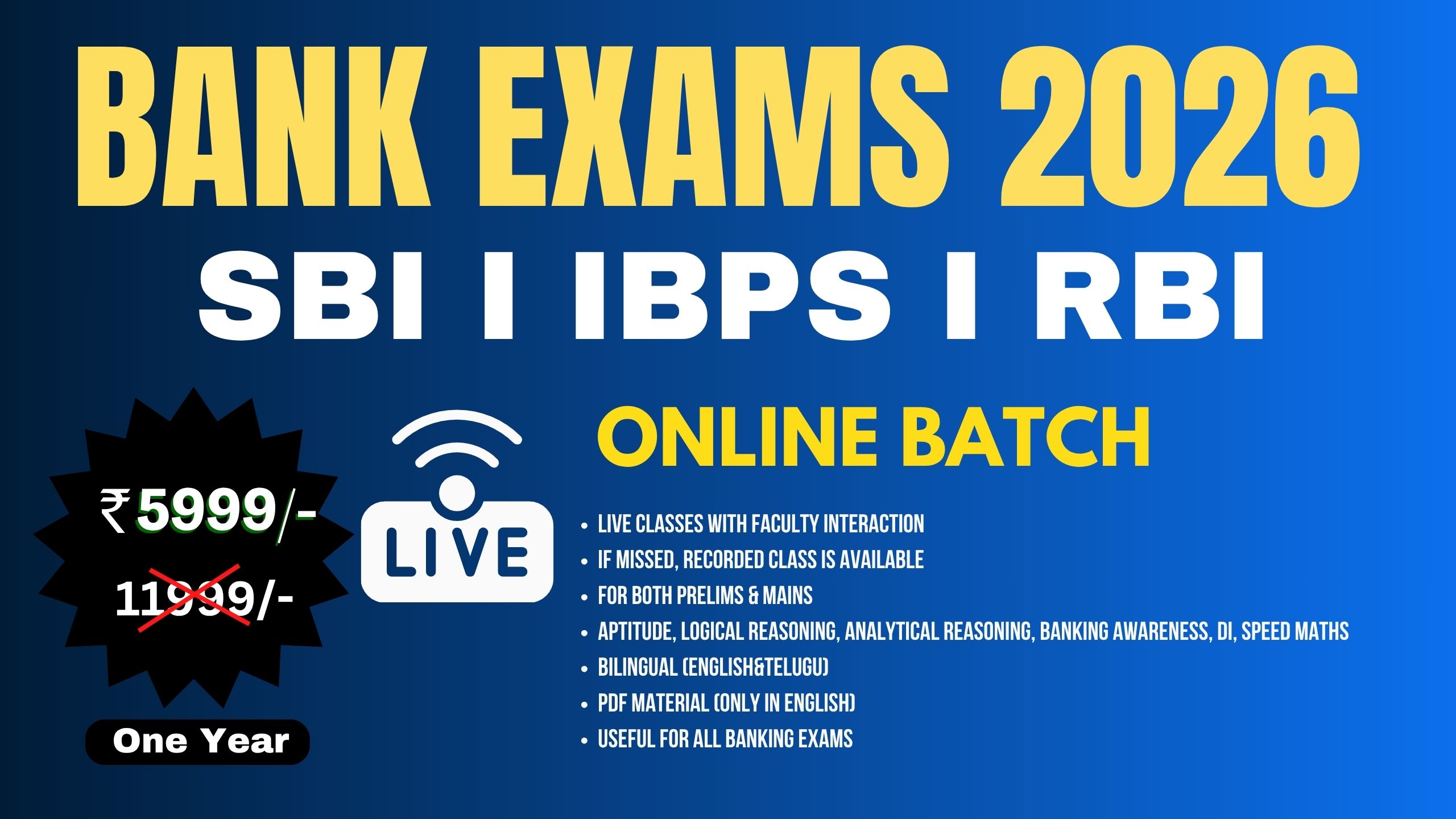 Banking Exams - 2026 | Exclusive Online Live Batch