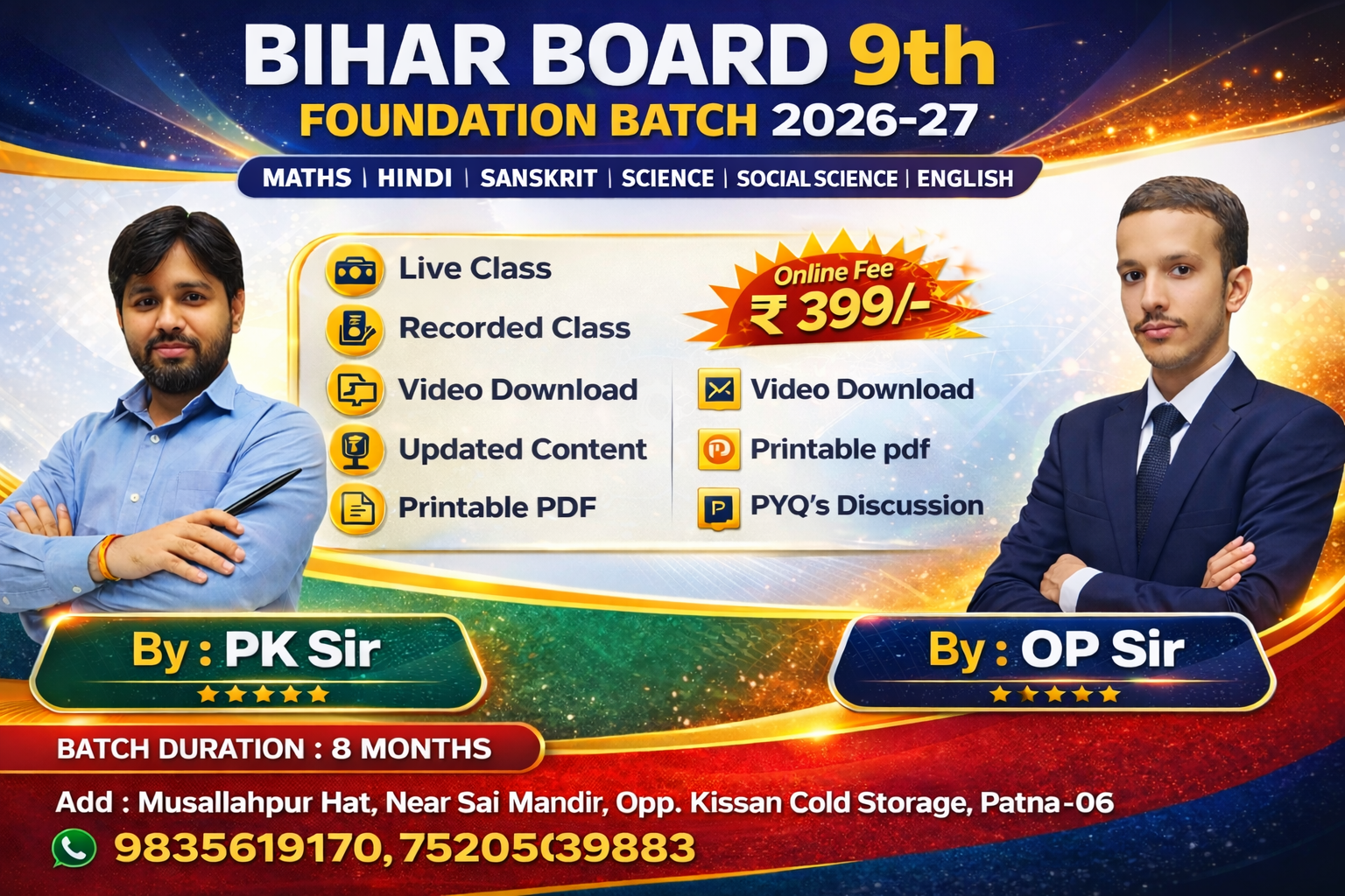 BIHAR BOARD 9th FOUNDATION BATCH 2026-27