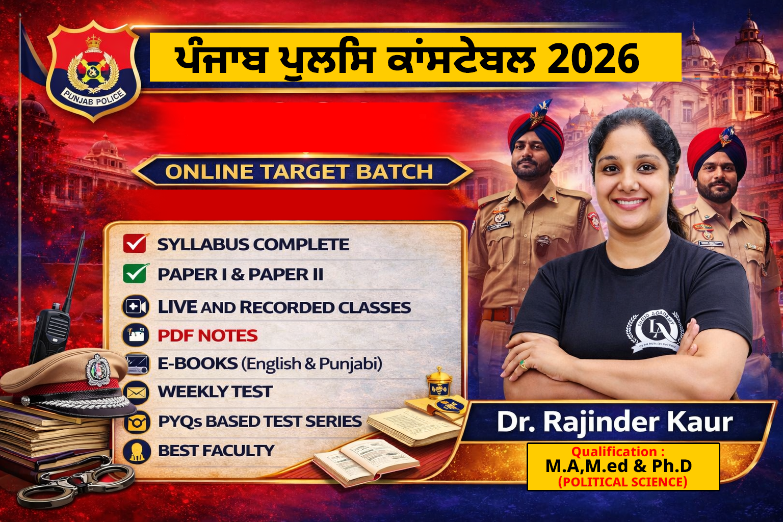 PUNJAB POLICE 2026 (ਪੰਜਾਬ ਪੁਲਿਸ ਕਾਂਸਟੇਬਲ 2026) ਜਨੂੰਨ ਬੈਚ ਵਰਦੀ ਇੱਕ ਜਨੂੰਨ