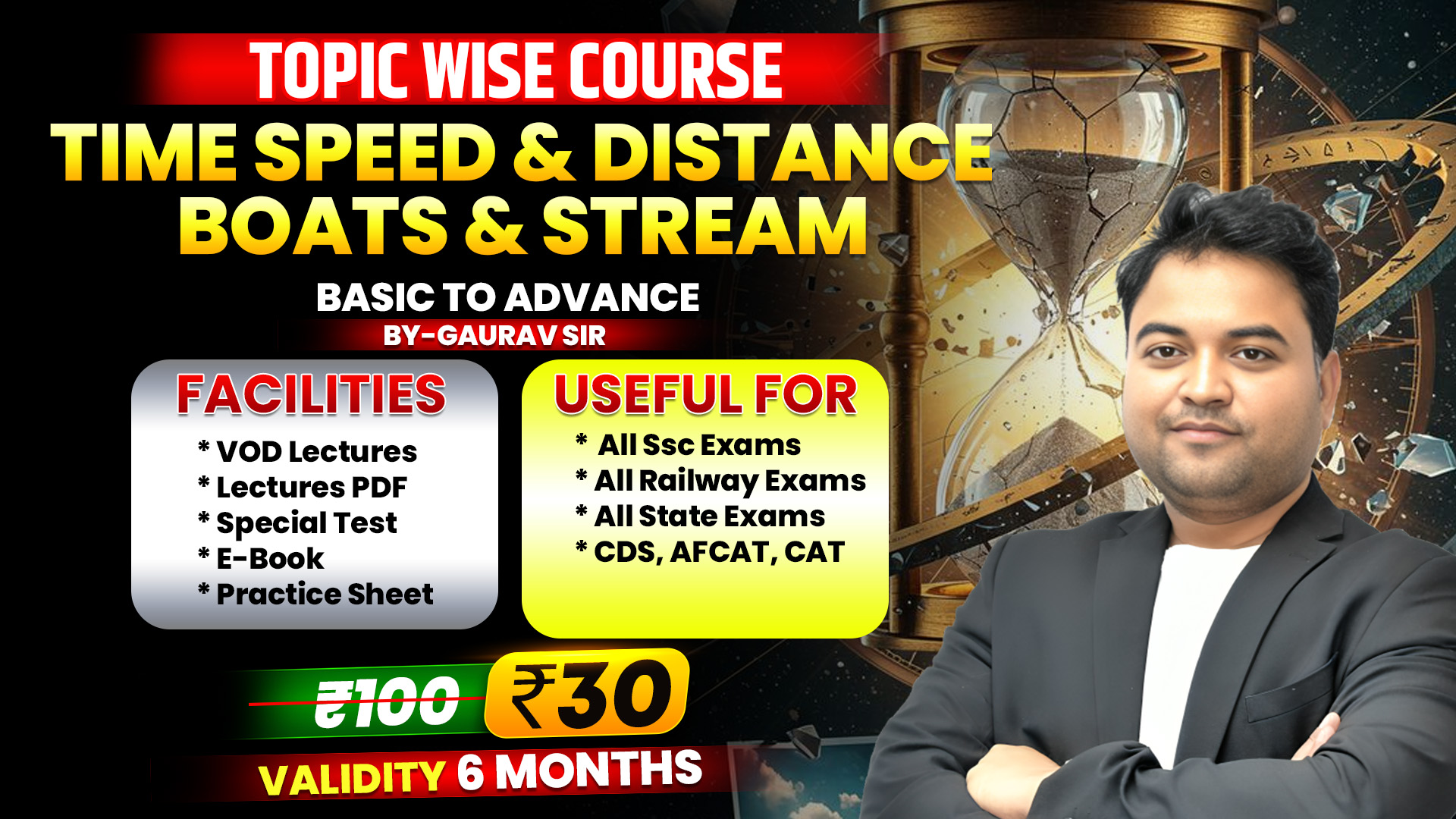 🚀 Time, Speed, Distance & 🚤 Boat & Stream by Gaurav Sir