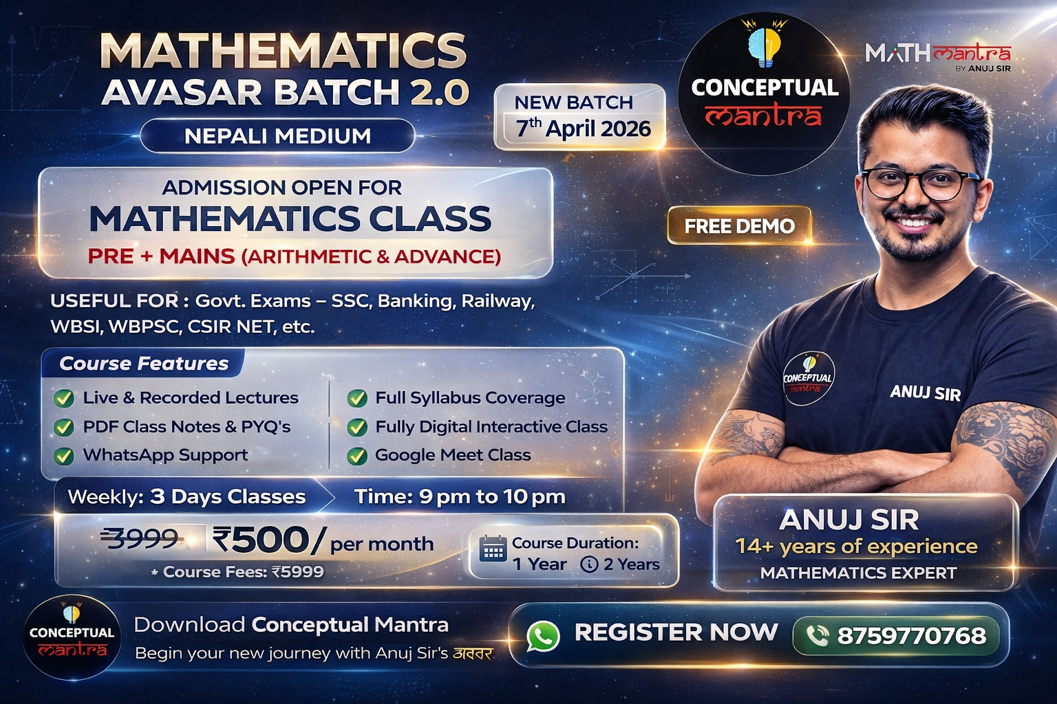 Mathematics AVASAR BATCH 2.0  (Nepali Medium) 2026-27