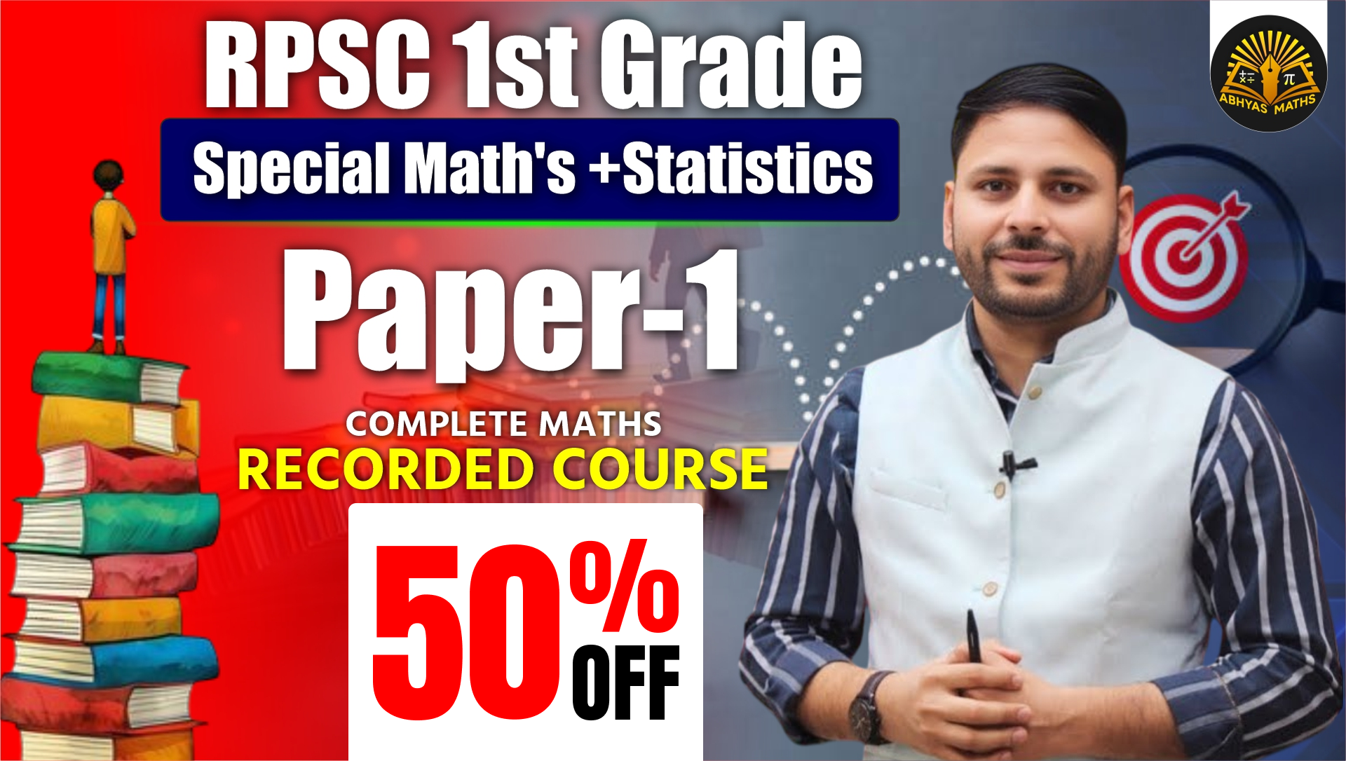 RPSC 1st Grade  Special Math's + Statistics Paper-1