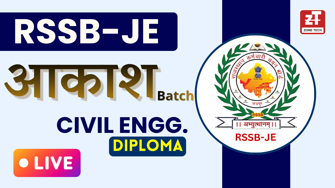 RSSB JE Civil (Diploma) Live From Classroom Course 2026