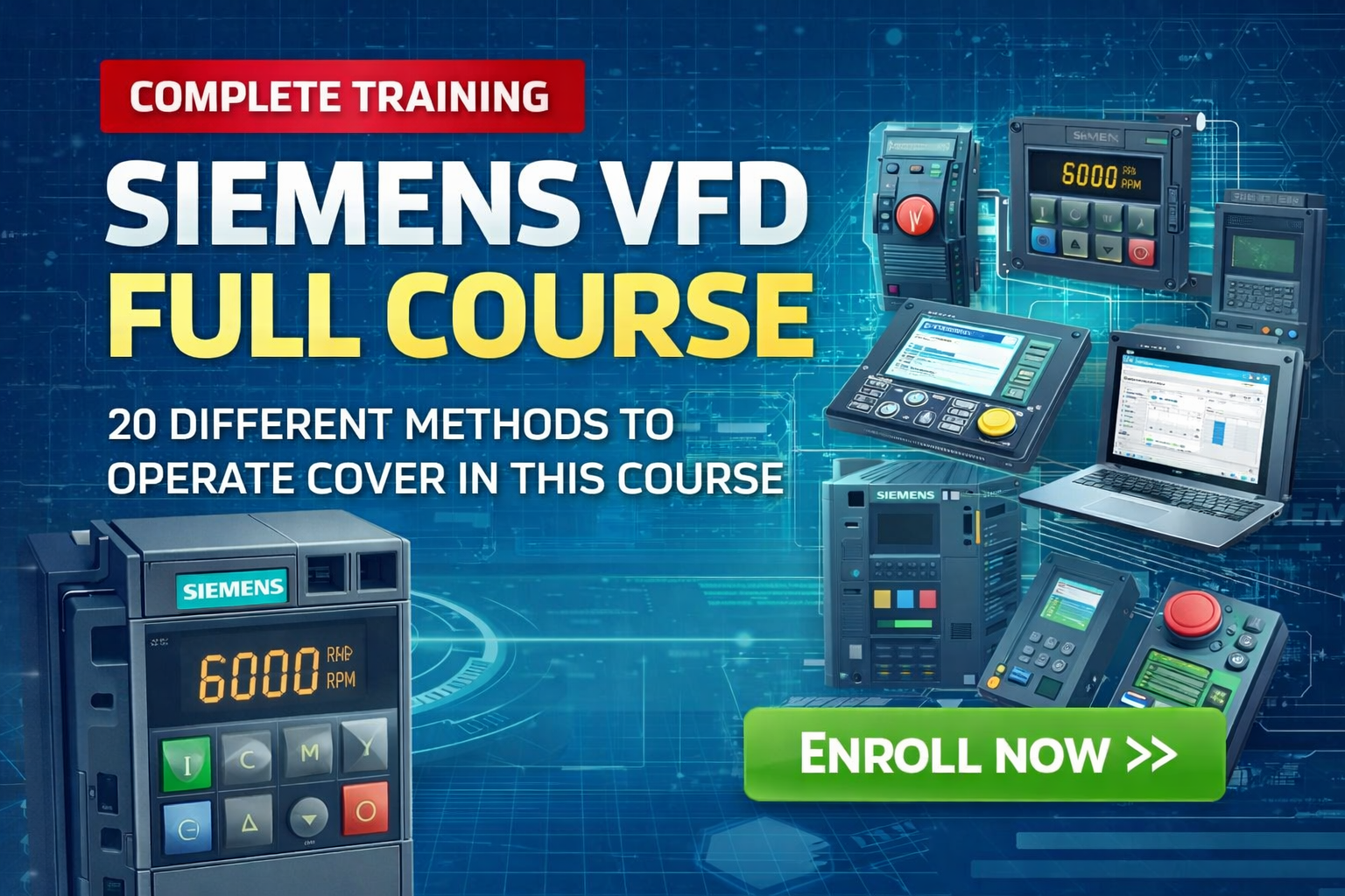 SIEMENS VFD FULL COURSE WITH LIVE PRACTICAL
