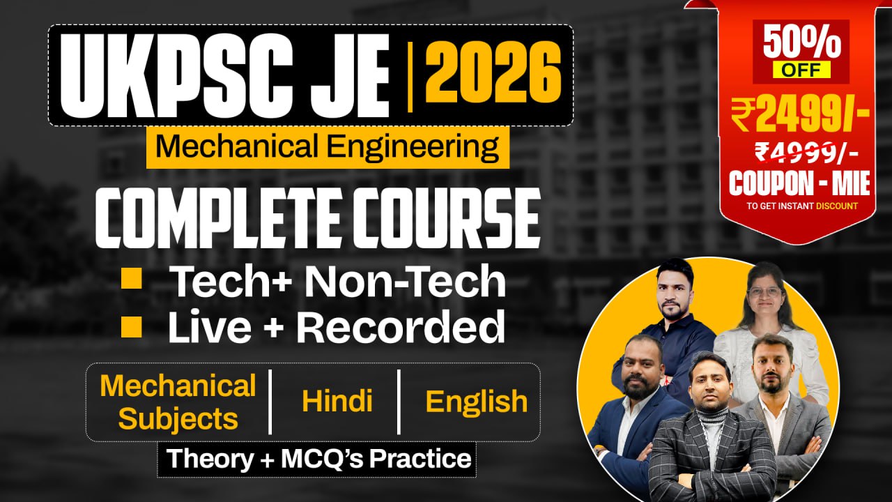 UKPSC JE 2026 (Tech + Non-Tech) Complete Batch