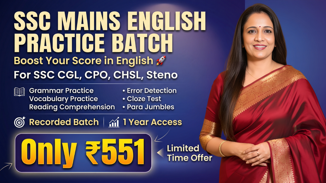 Mains Batch For (CGL, CPO, CHSL, Steno)