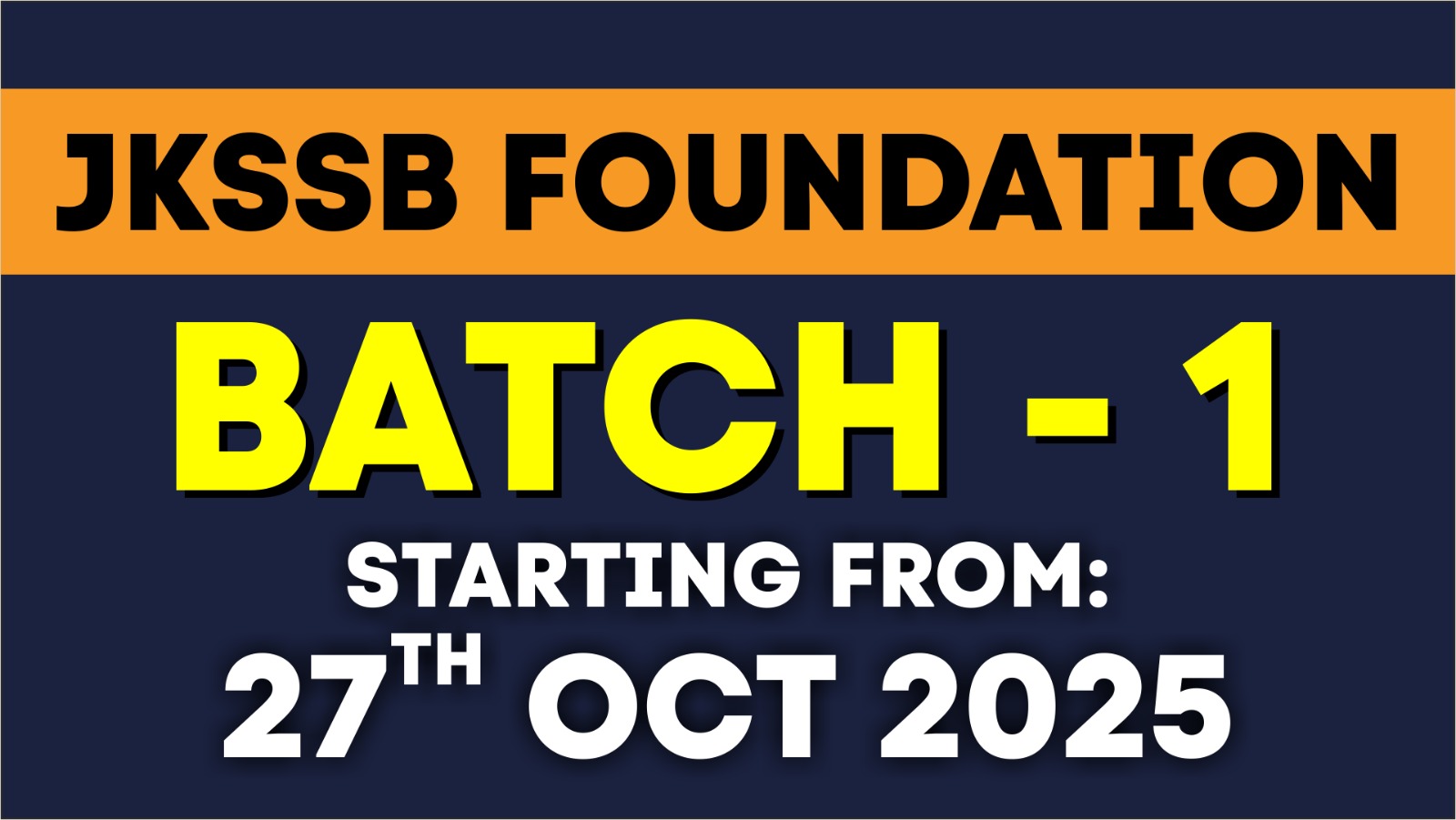 JKSSB FOUNDATION LIVE BATCH-1 (27/10/25)