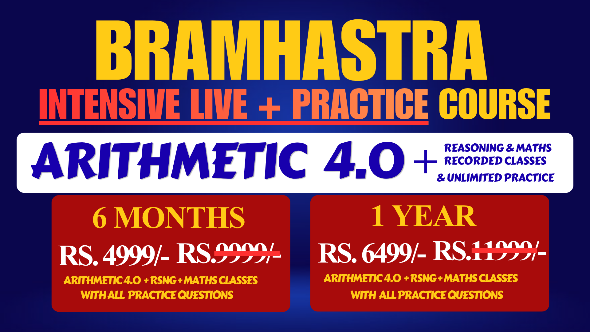 BRAMHASTRA INTENSIVE LIVE+ PRACTICE COURSE(ARITHMETIC 4.O)