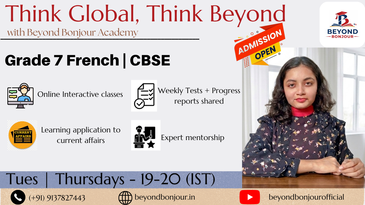 Grade 7 CBSE | French