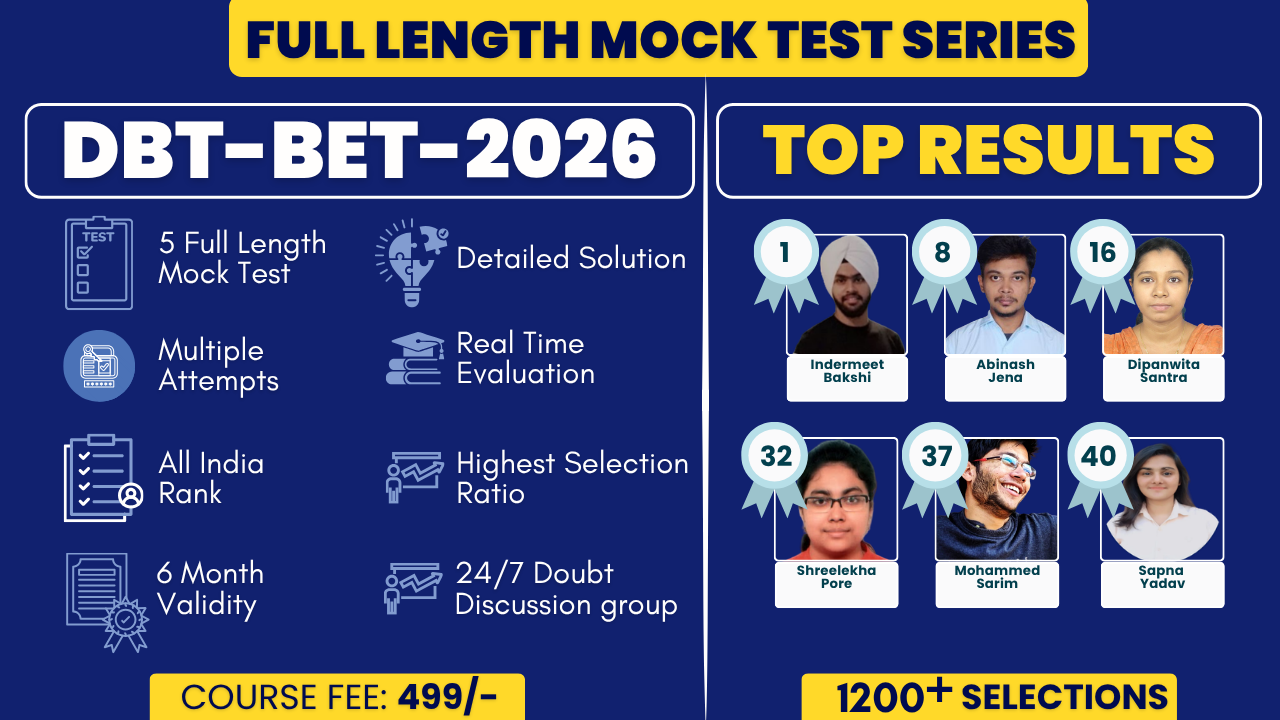 DBT-BET 2026 Full Length Mock Test Series